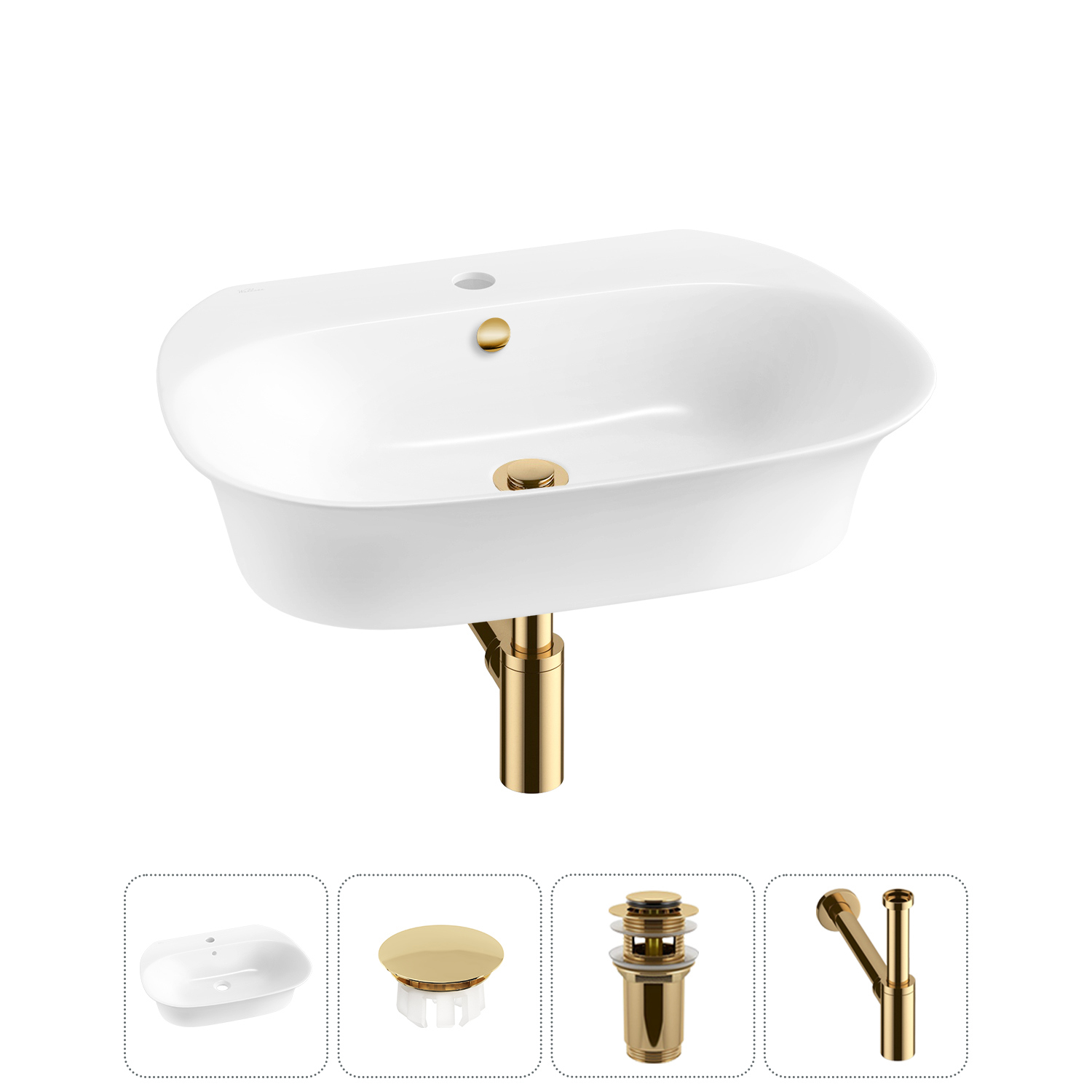 Изображение товара Раковина Wellsee excellence pro 20217066R 60см с заглушкой и сифоном