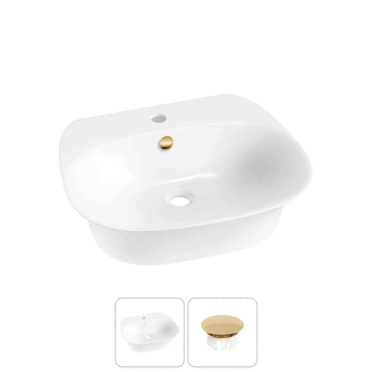 Изображение товара Раковина Wellsee excellence pro 31760104R с заглушкой для отверстия перелива 50 см