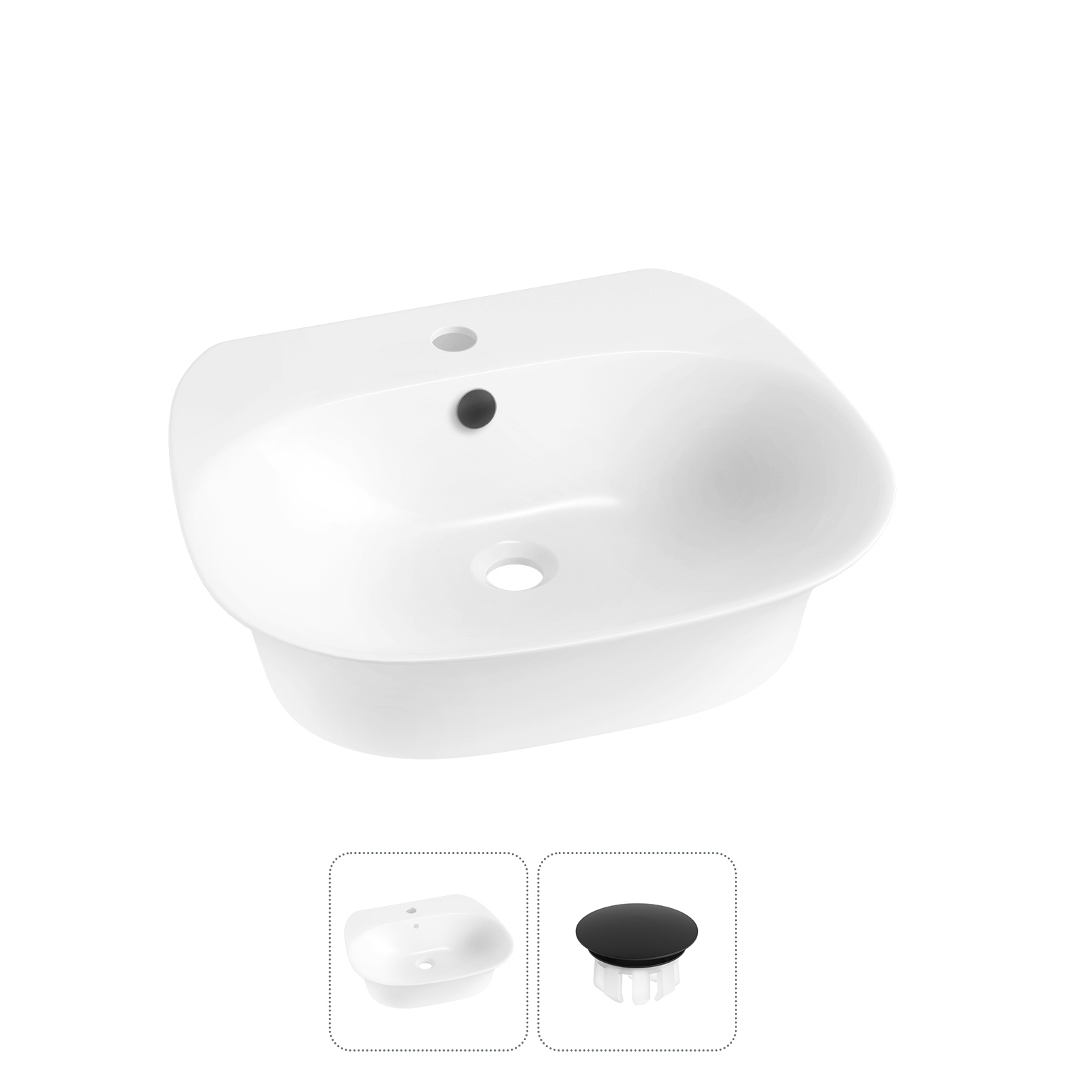 Изображение товара Раковина Wellsee Excellence Pro 31760203R 55 см белая с заглушкой