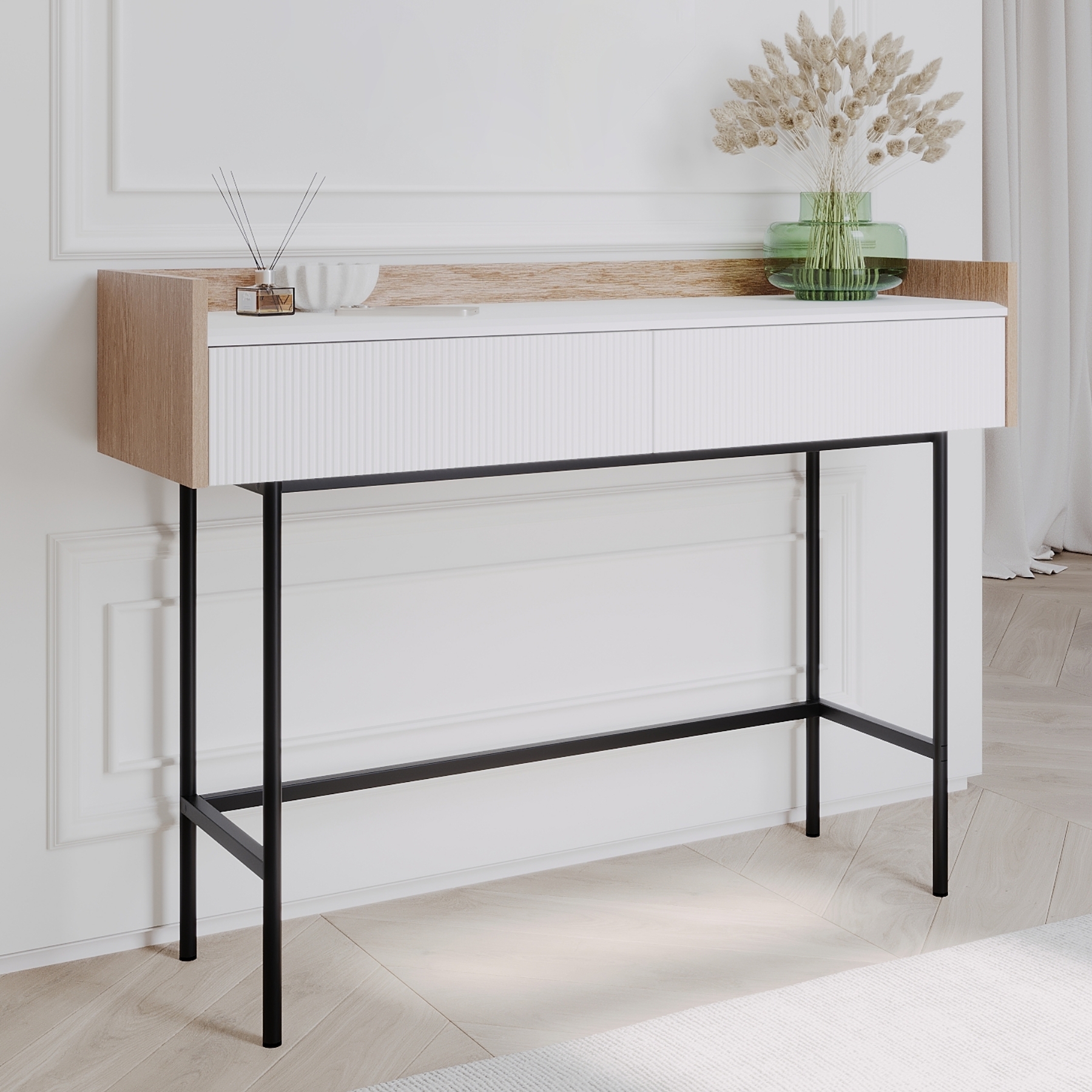 Изображение товара Туалетный столик Egregor Наоми 109.4x82.1x36.5 см ЛДСП цвет белый