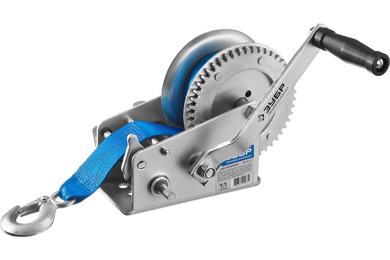 Изображение товара Лебедка ручная барабанная Зубр Профессионал 43115-1.1 до 11000 кг