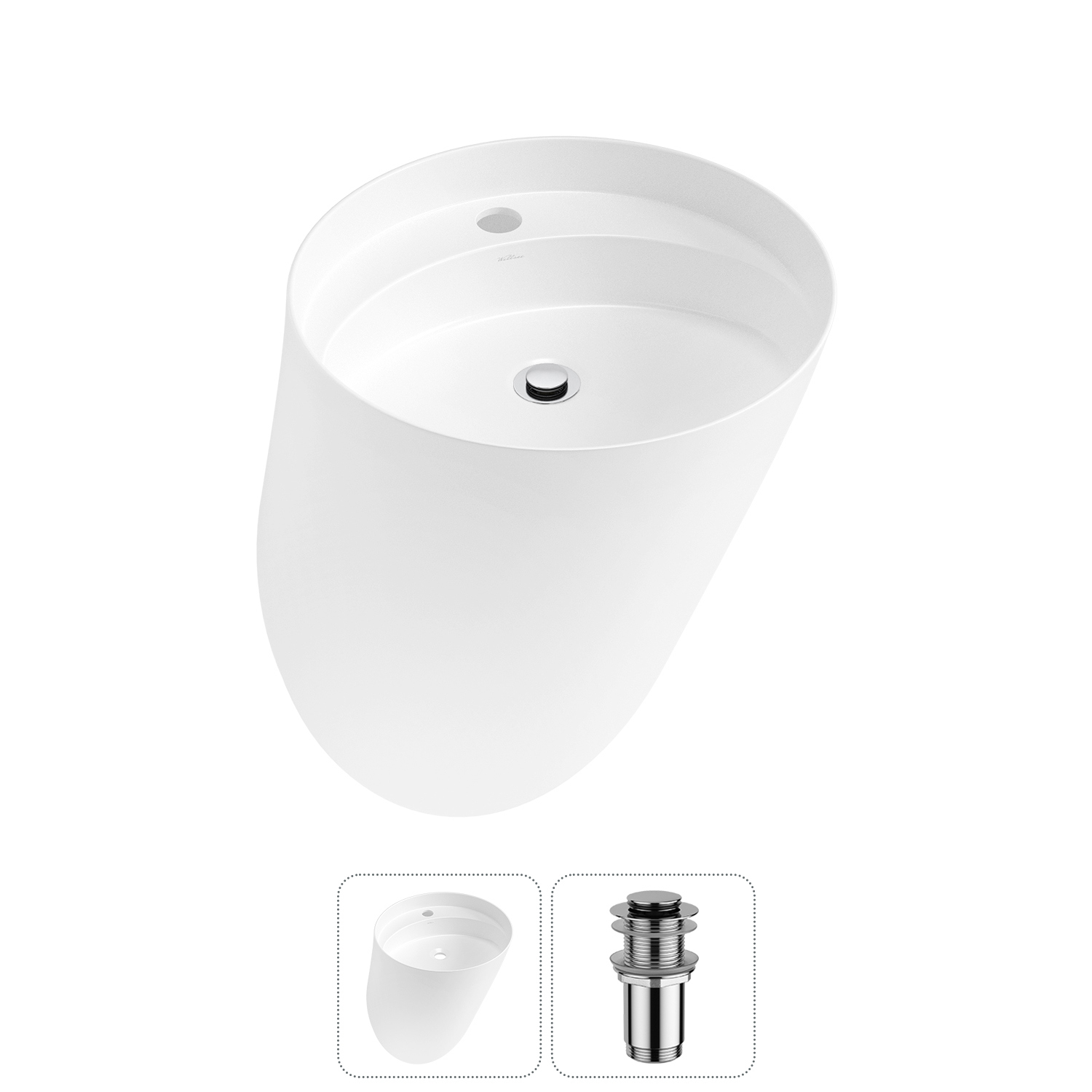 Изображение товара Раковина Wellsee m1 limited edition 45 см белая глянцевая из RefCeram®