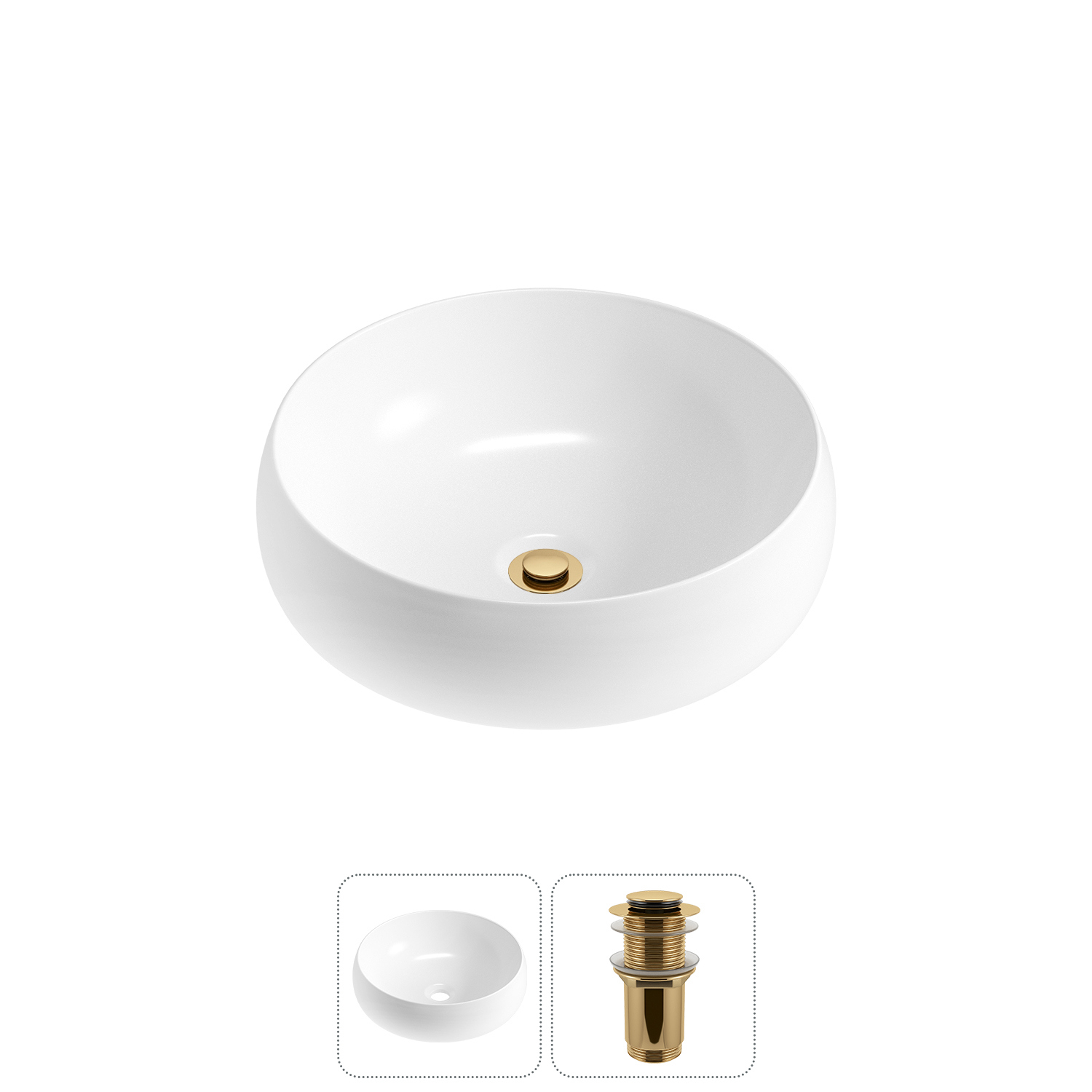 Изображение товара Раковина Lavinia Boho Bathroom Sink 36 см с донным клапаном и антибактериальным покрытием