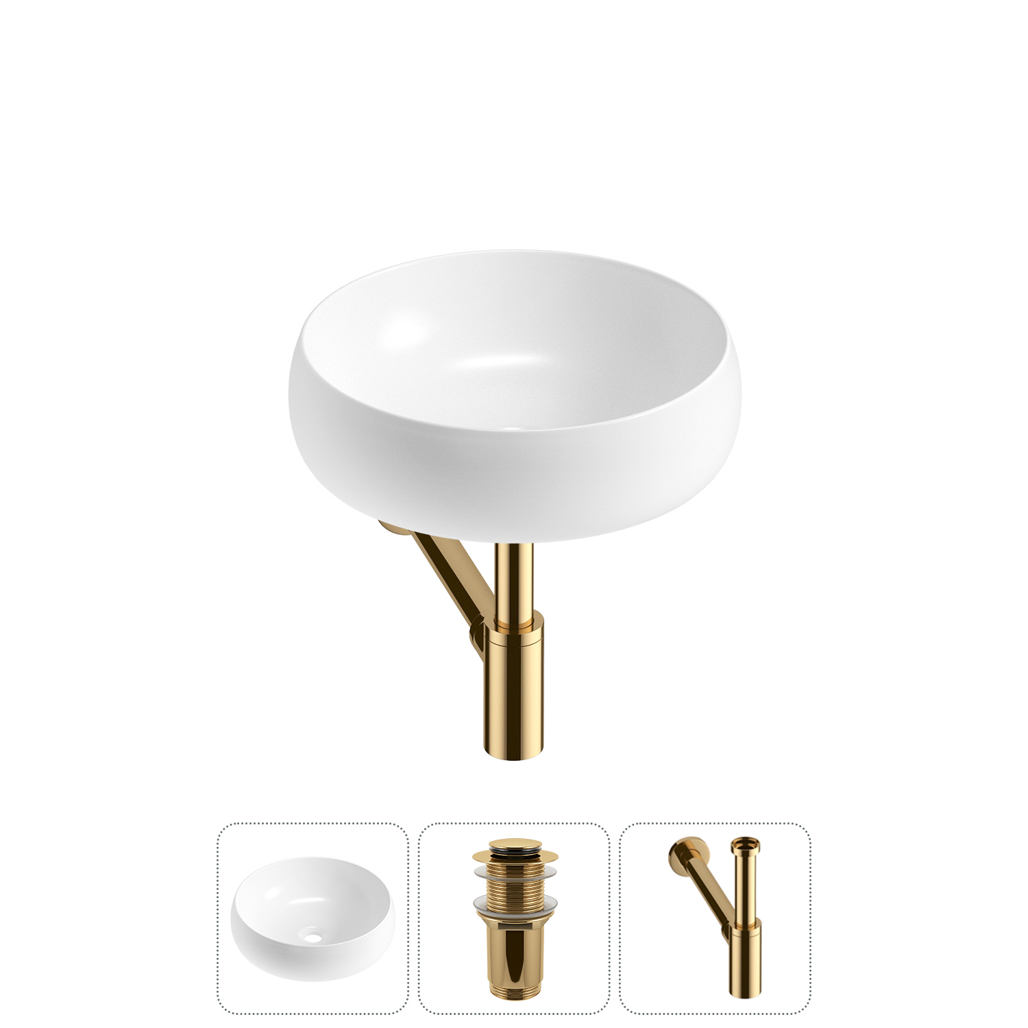Изображение товара Раковина Lavinia Boho Bathroom Sink 36 см белая с донным клапаном и сифоном