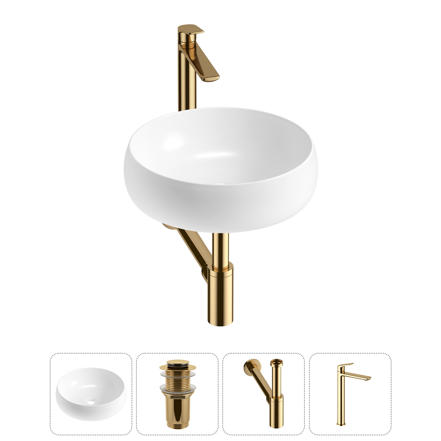 Изображение товара Раковина Lavinia Boho Bathroom Sink 36 см белая глянцевая с комплектом