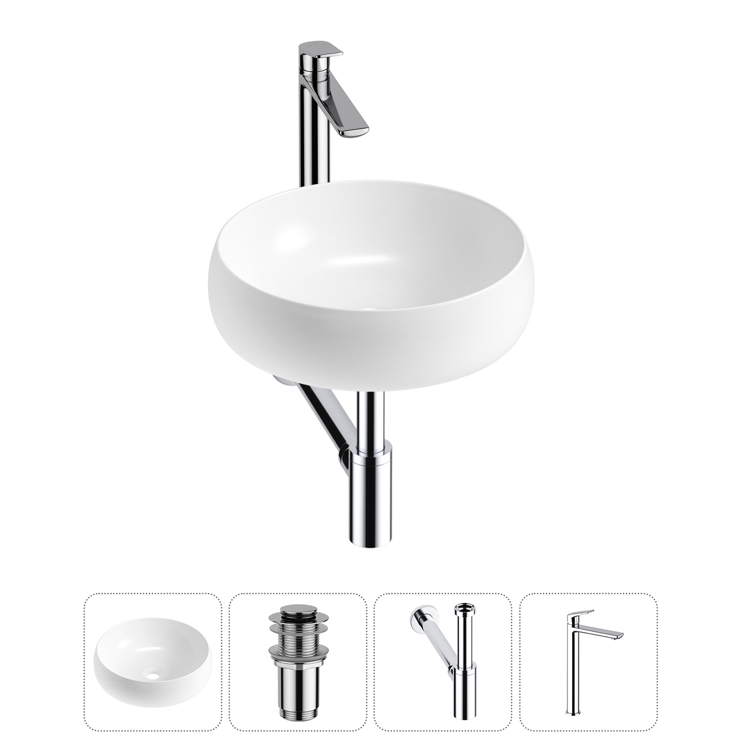 Изображение товара Lavinia Boho Bathroom Sink 20215055R - керамическая раковина 40 см с глянцевым белым покрытием