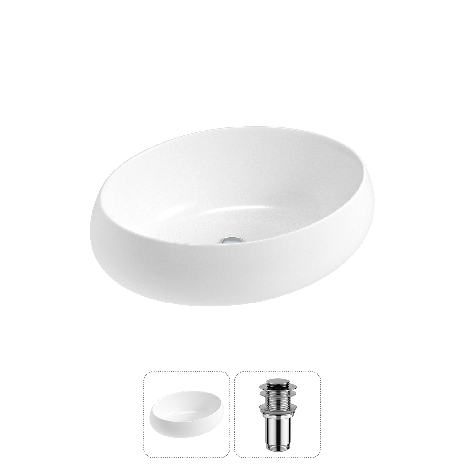 Изображение товара Раковина Lavinia Boho Bathroom Sink 50 см овальная белая с донным клапаном