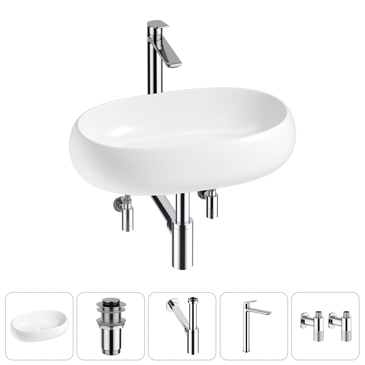 Изображение товара Раковина Lavinia Boho Bathroom Sink 56 см с донным клапаном и сифоном Германия