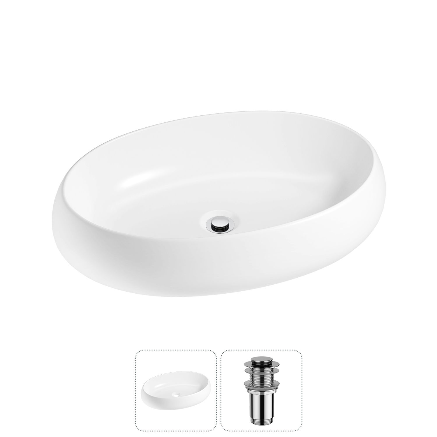 Изображение товара Раковина Lavinia Boho Bathroom Sink 60 см овал белая глянцевая Германия