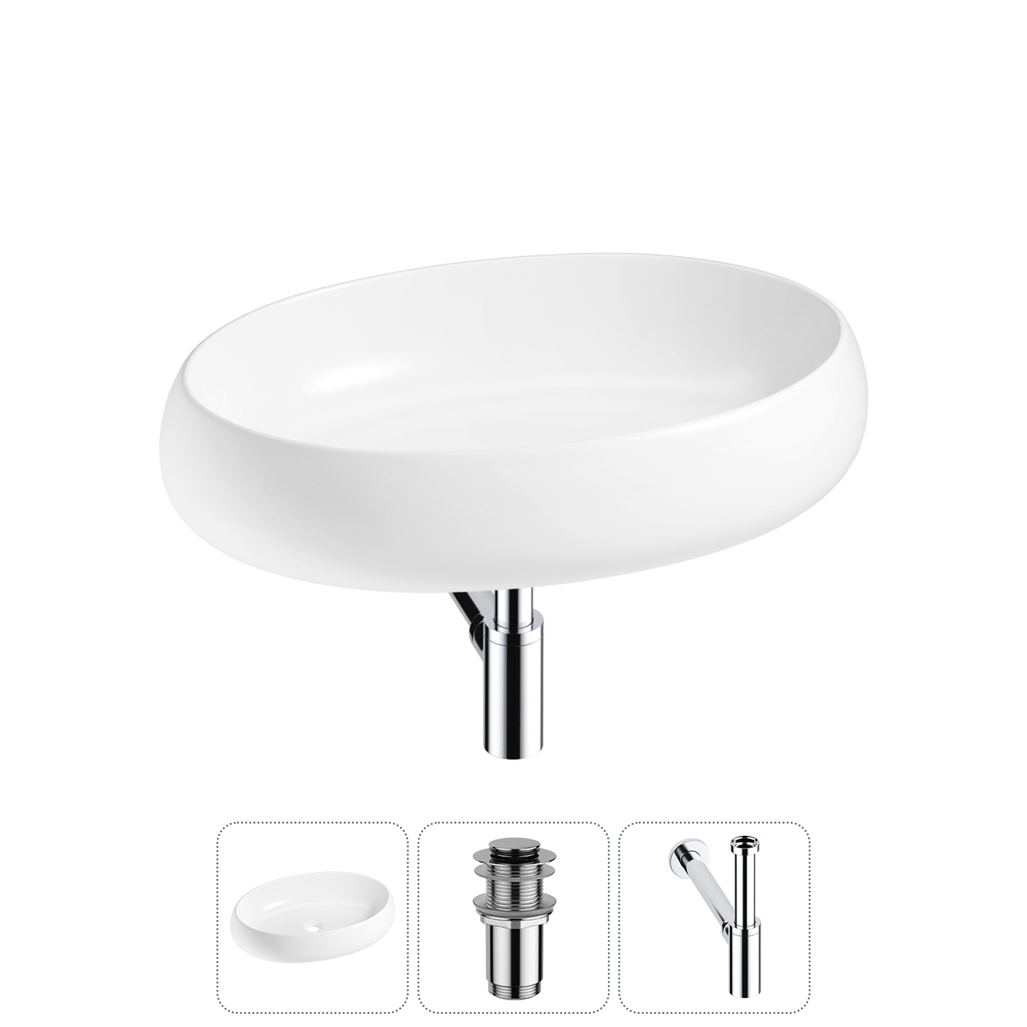 Изображение товара Раковина Lavinia Boho Bathroom Sink 60 см белая фаянсовая с донным клапаном