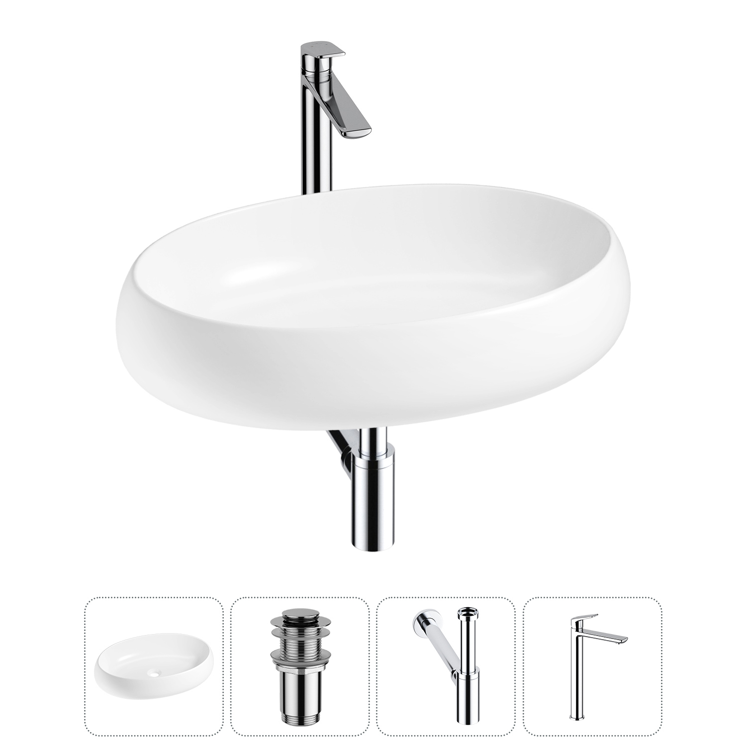 Изображение товара Раковина Lavinia Boho Bathroom Sink 20215103R 60 см глянцевая белая накладная