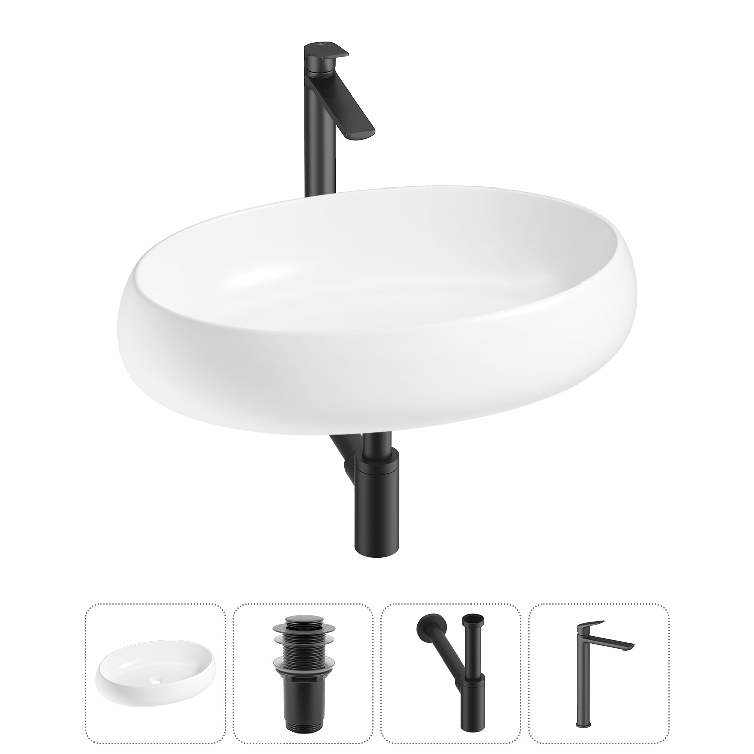 Изображение товара Раковина Lavinia Boho Bathroom Sink 60 см овальная белая глянцевая