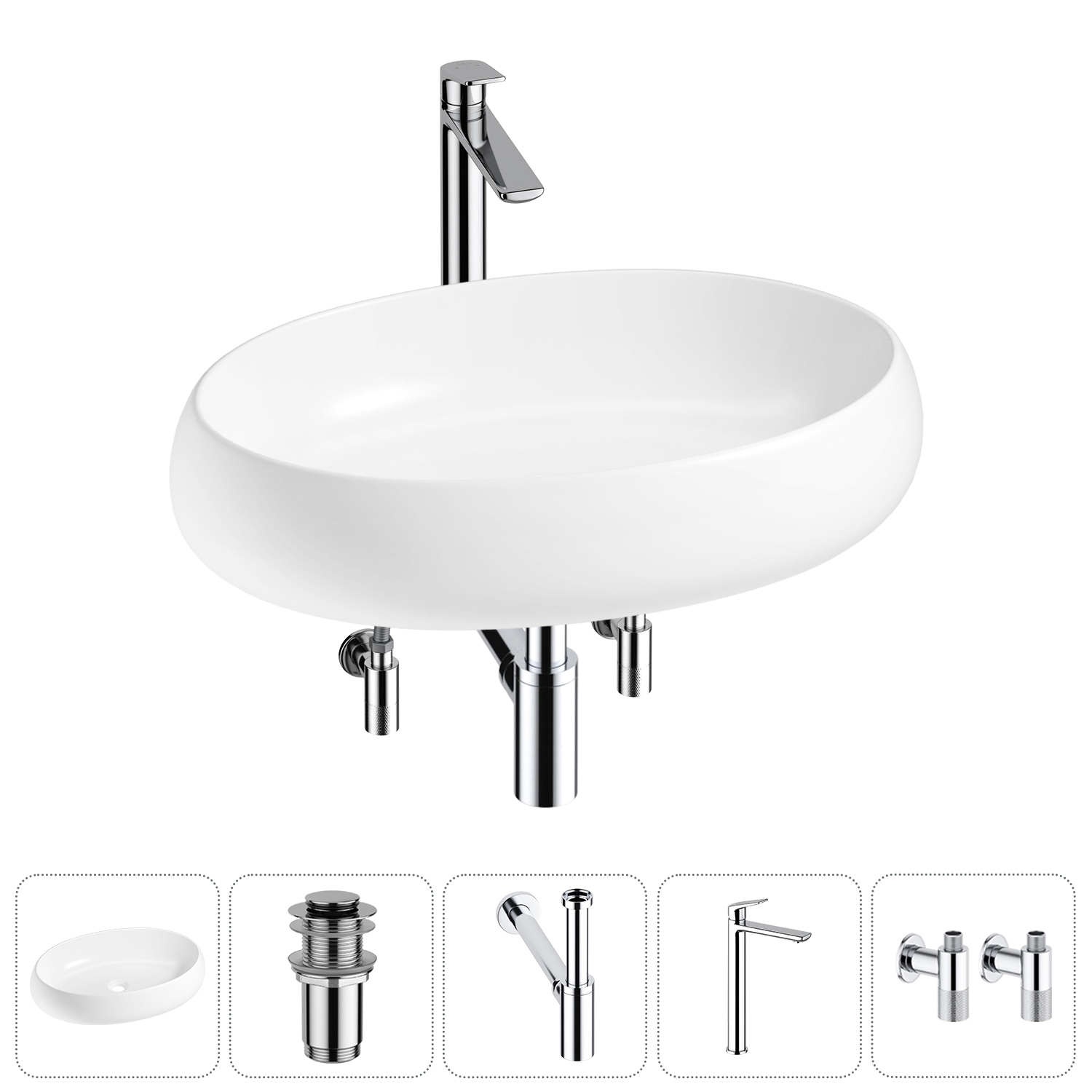 Изображение товара Раковина Lavinia Boho Bathroom Sink 60 см с комплектом монтажа и аксессуарами