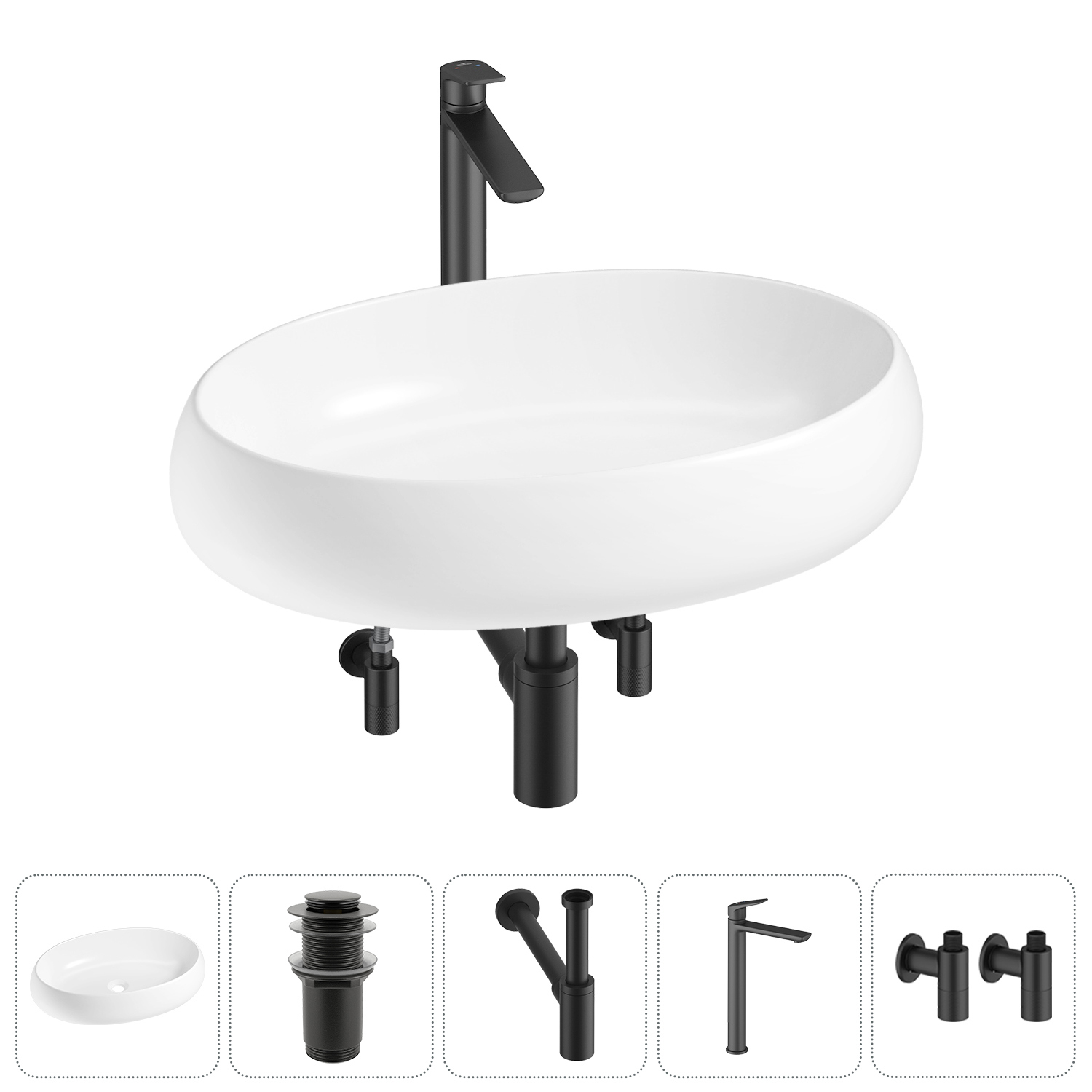 Изображение товара Раковина Lavinia Boho Bathroom Sink 20215108R 60 см белая овальная накладная