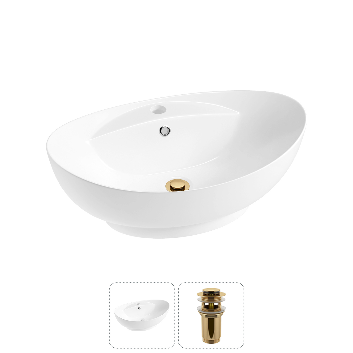 Изображение товара Раковина Lavinia Boho Bathroom Sink 20215145R 59 см овальная белая керамика