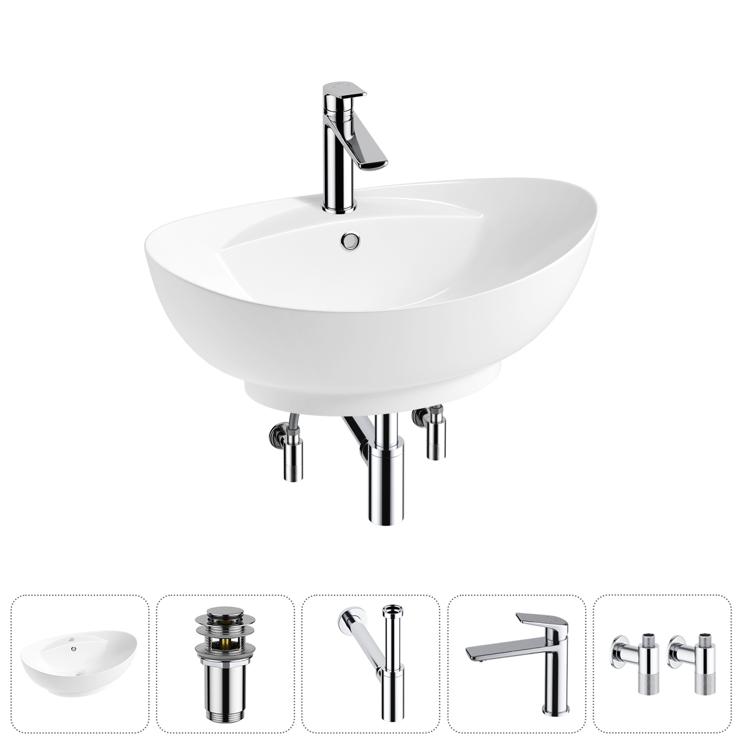 Изображение товара Раковина Lavinia Boho Bathroom Sink 20215155R 59 см белая накладная
