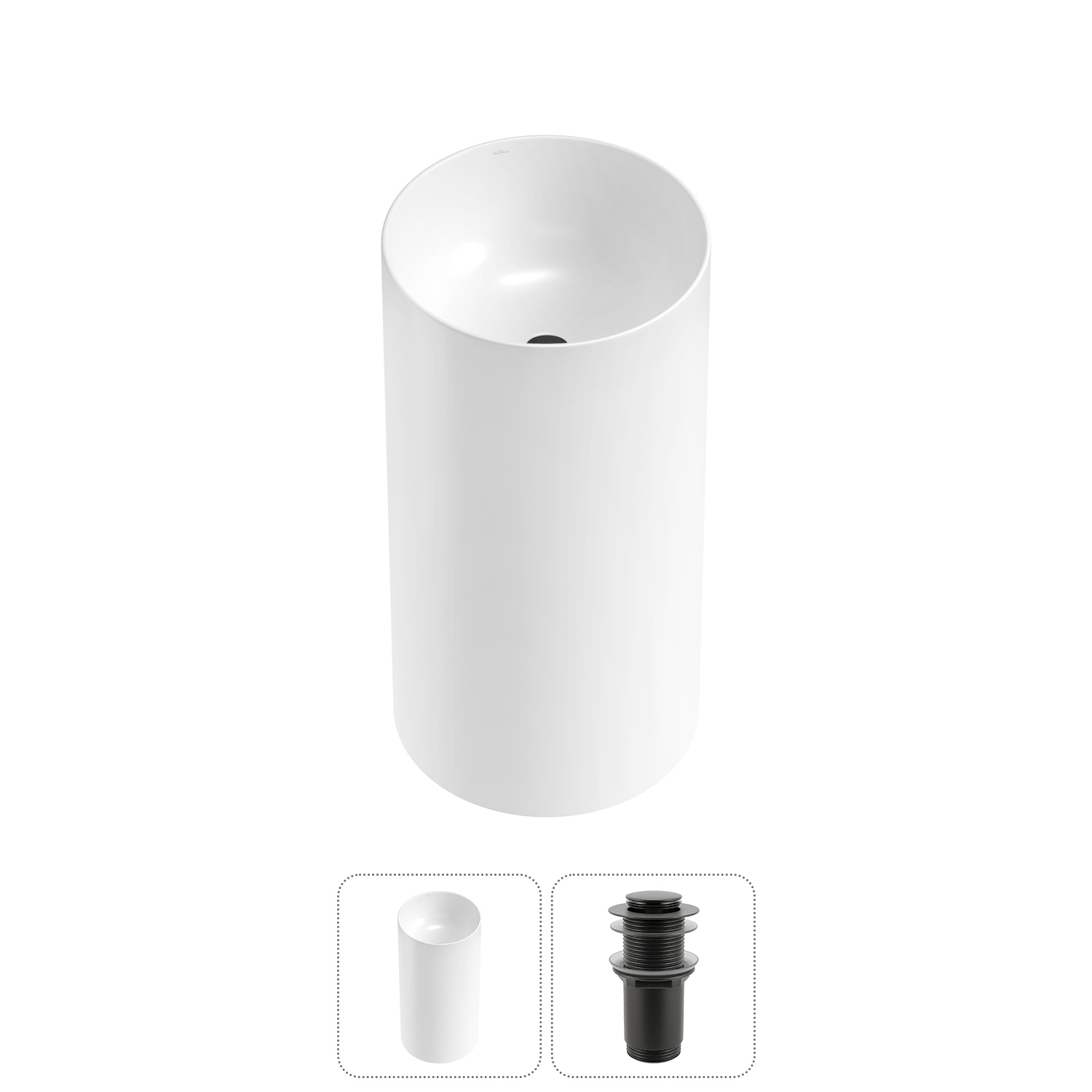 Изображение товара Раковина Wellsee Callipy Art 42см белая с донным клапаном для ванной