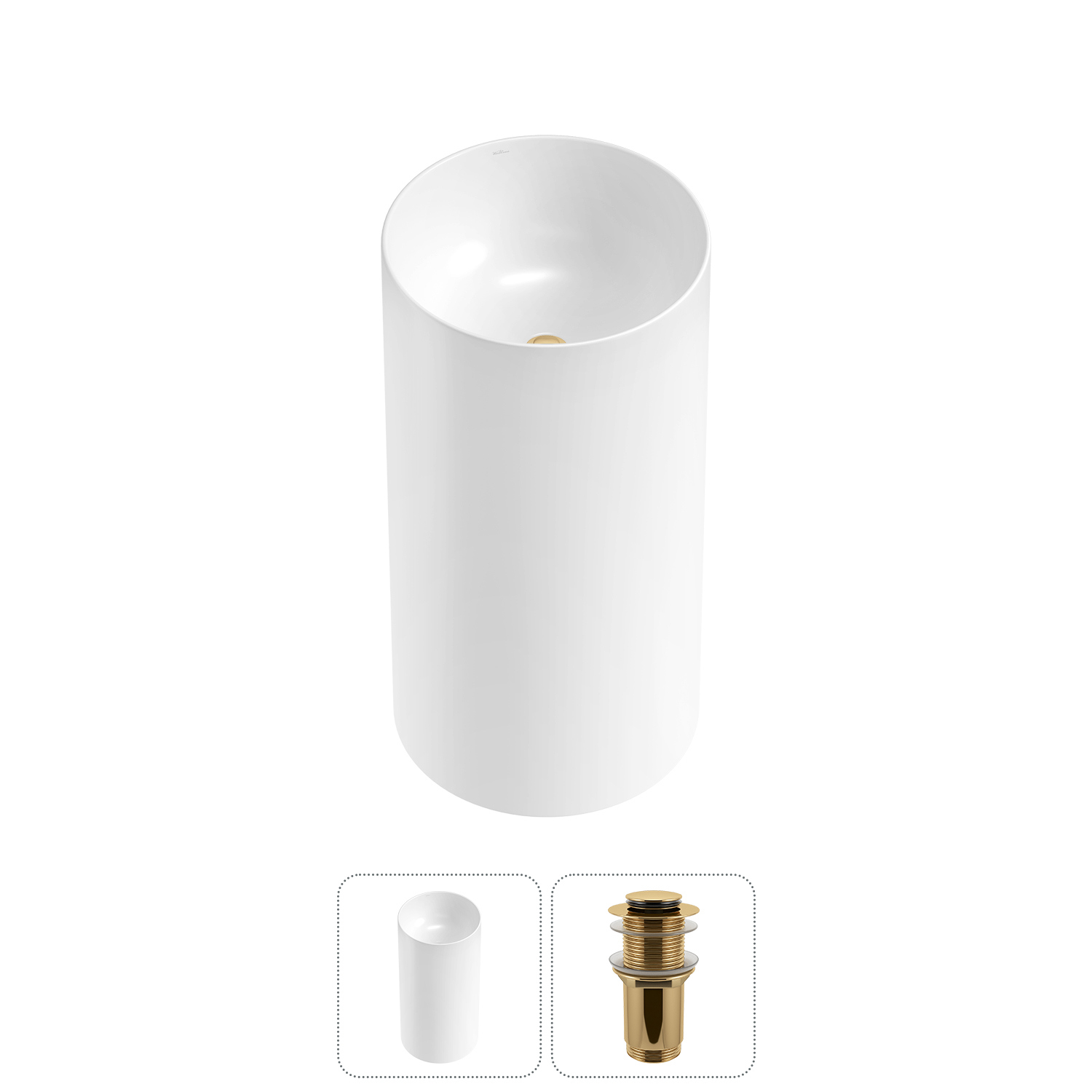 Изображение товара Раковина Wellsee Callipy Art 20215538R 42см глянцевая белая с донным клапаном