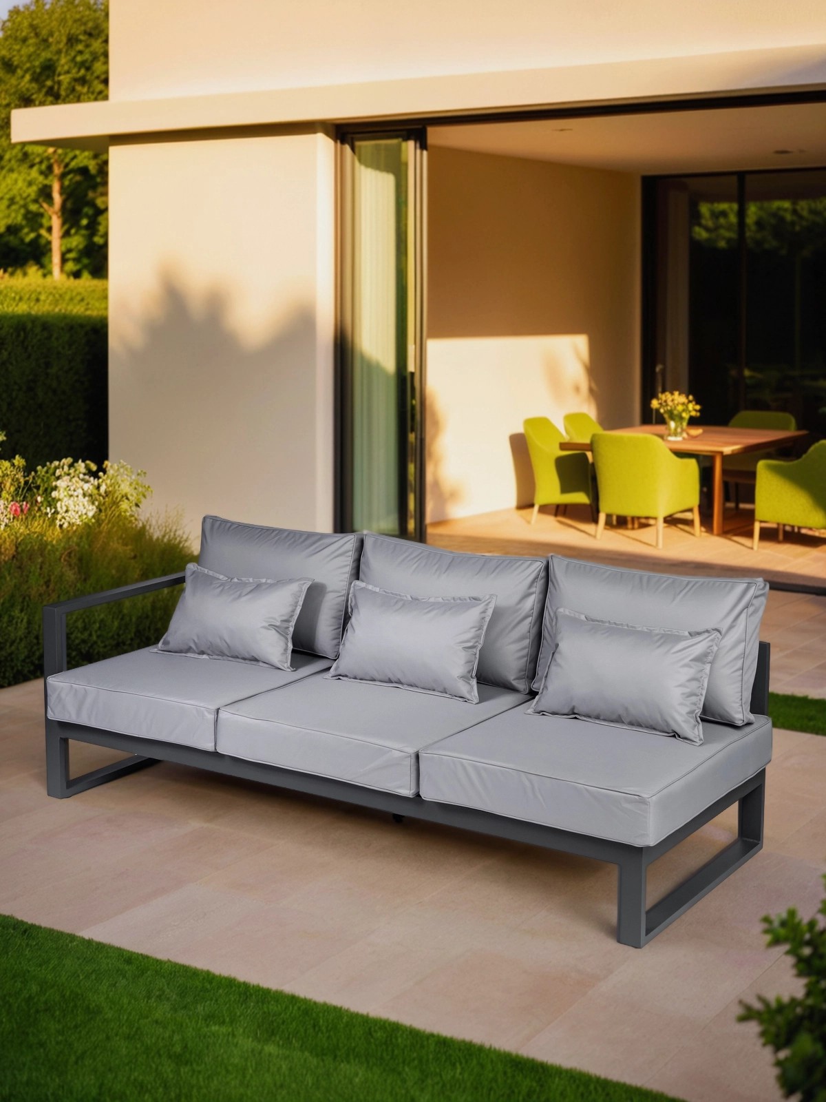 Изображение товара Диван садовый Callisto Giardino Лагуна G403 3 местный алюминий серый