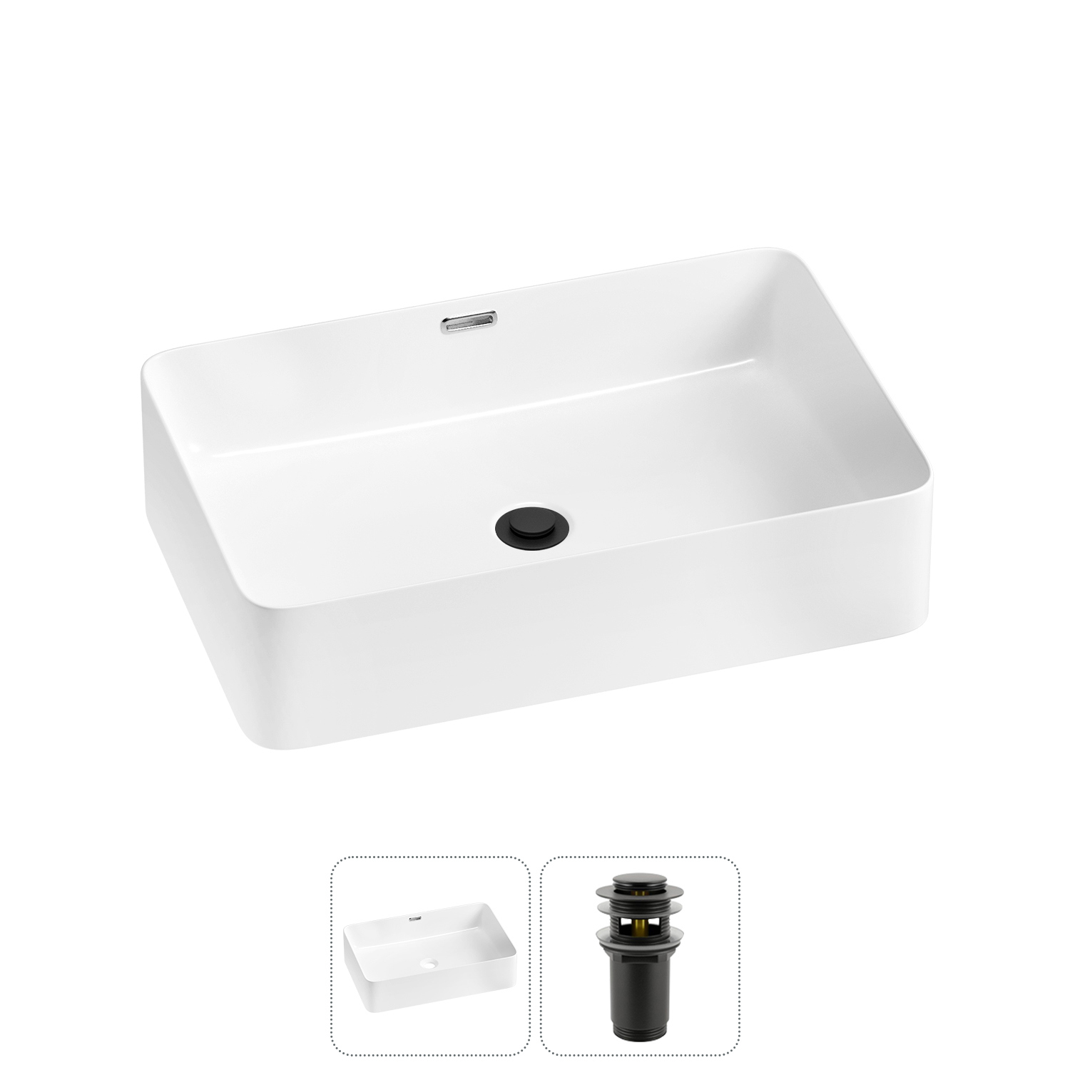 Изображение товара Раковина Lavinia Boho Bathroom Sink 48x14x31 см с донным клапаном и антивспененным покрытием