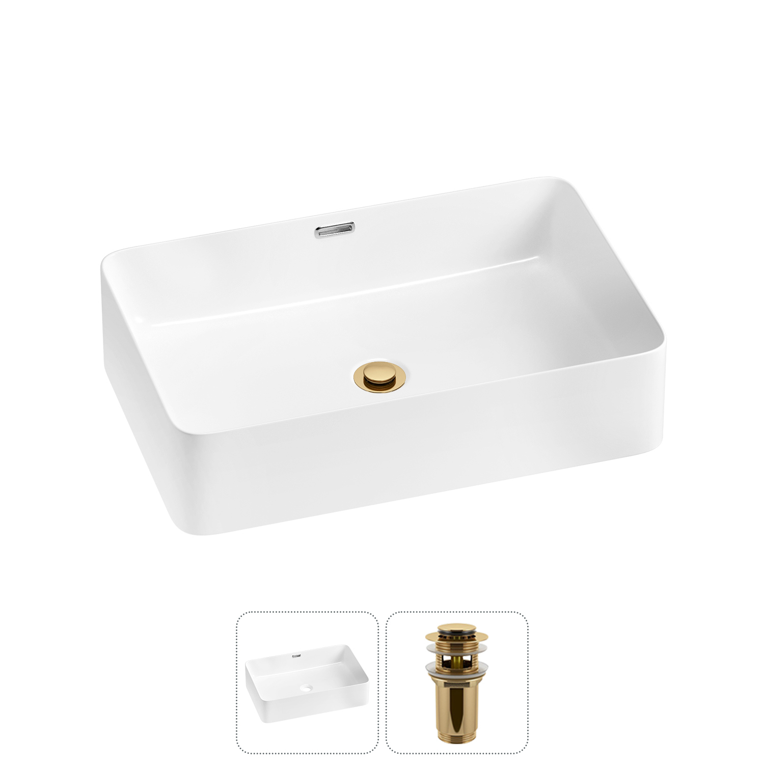 Изображение товара Керамическая раковина Lavinia Boho Bathroom Sink 48 см с донным клапаном