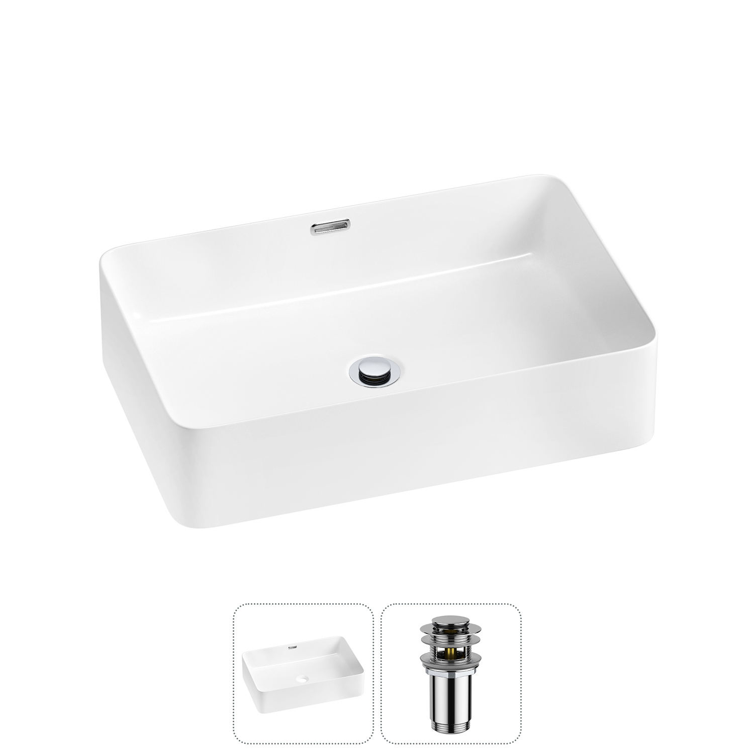 Изображение товара Раковина Lavinia Boho Bathroom Sink 20215239R 60 см белый глянцевый керамический прямоугольный монт