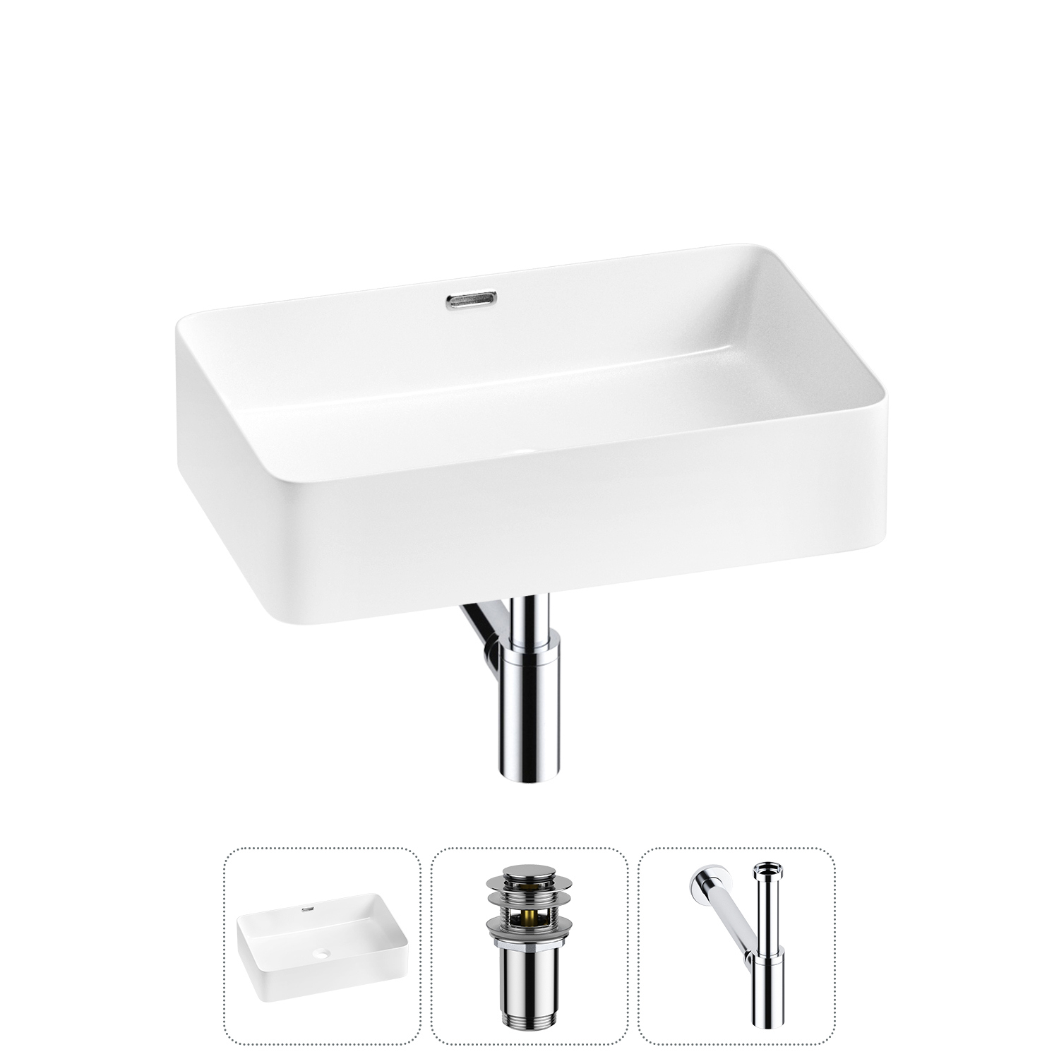 Изображение товара Раковина Lavinia Boho Bathroom Sink 20215243R 60 см накладная с донным клапаном и сифоном
