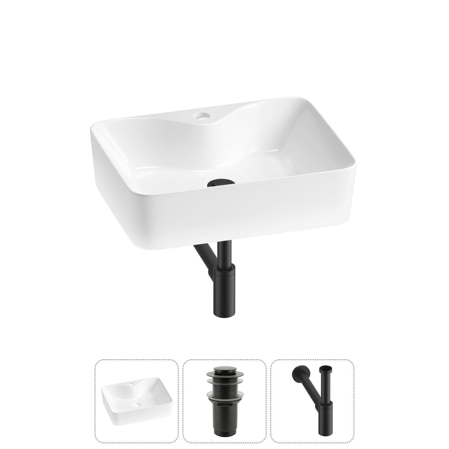 Изображение товара Раковина Lavinia Boho Bathroom Sink 20215260R 48 см с донным клапаном и сифоном