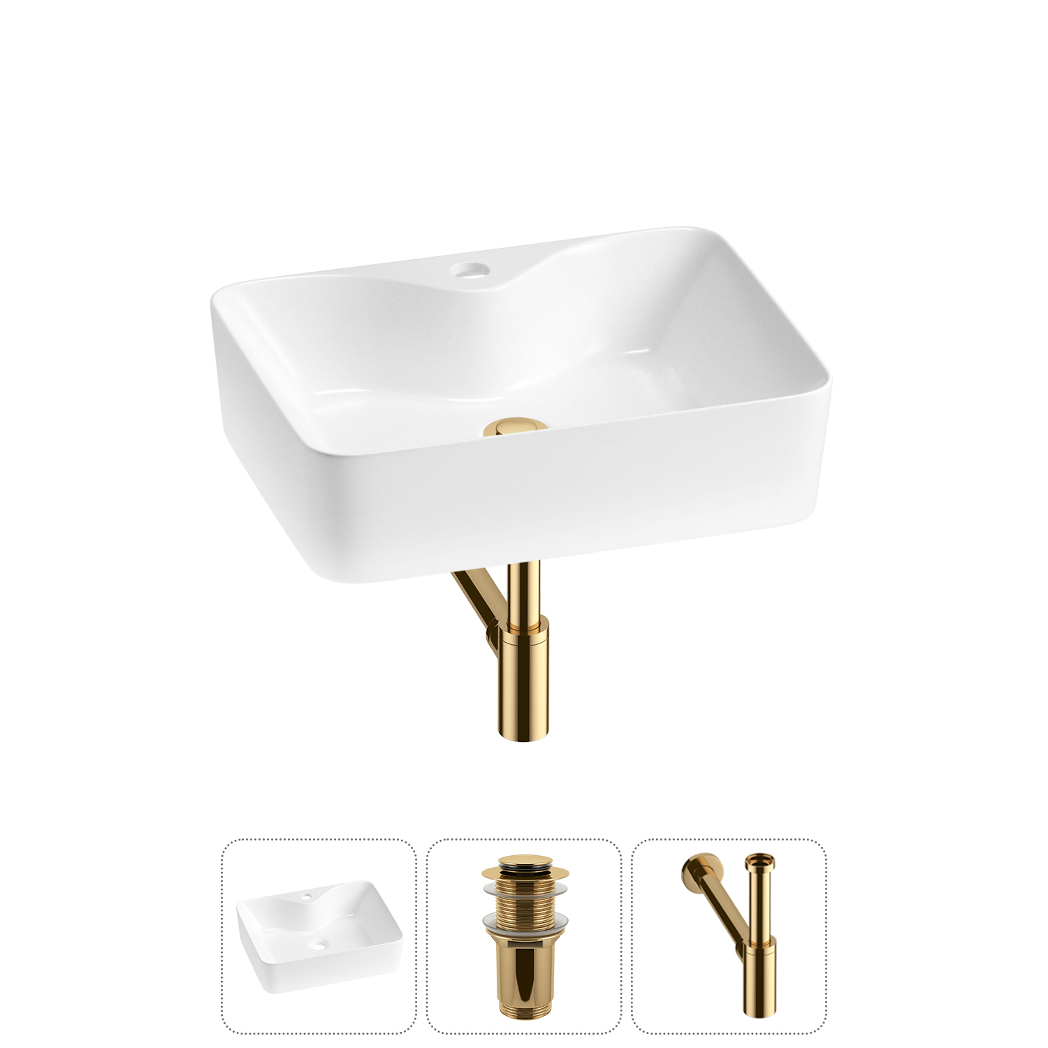 Изображение товара Раковина Lavinia Boho Bathroom Sink 20215261R 48 см белый глянец, накладной монтаж, Германия