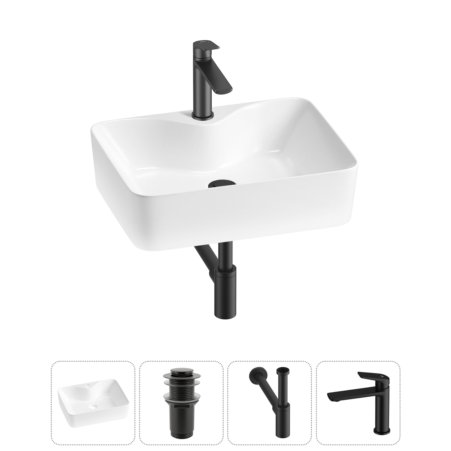 Изображение товара Раковина Lavinia Boho Bathroom Sink 48 см глянцевая белая комплект