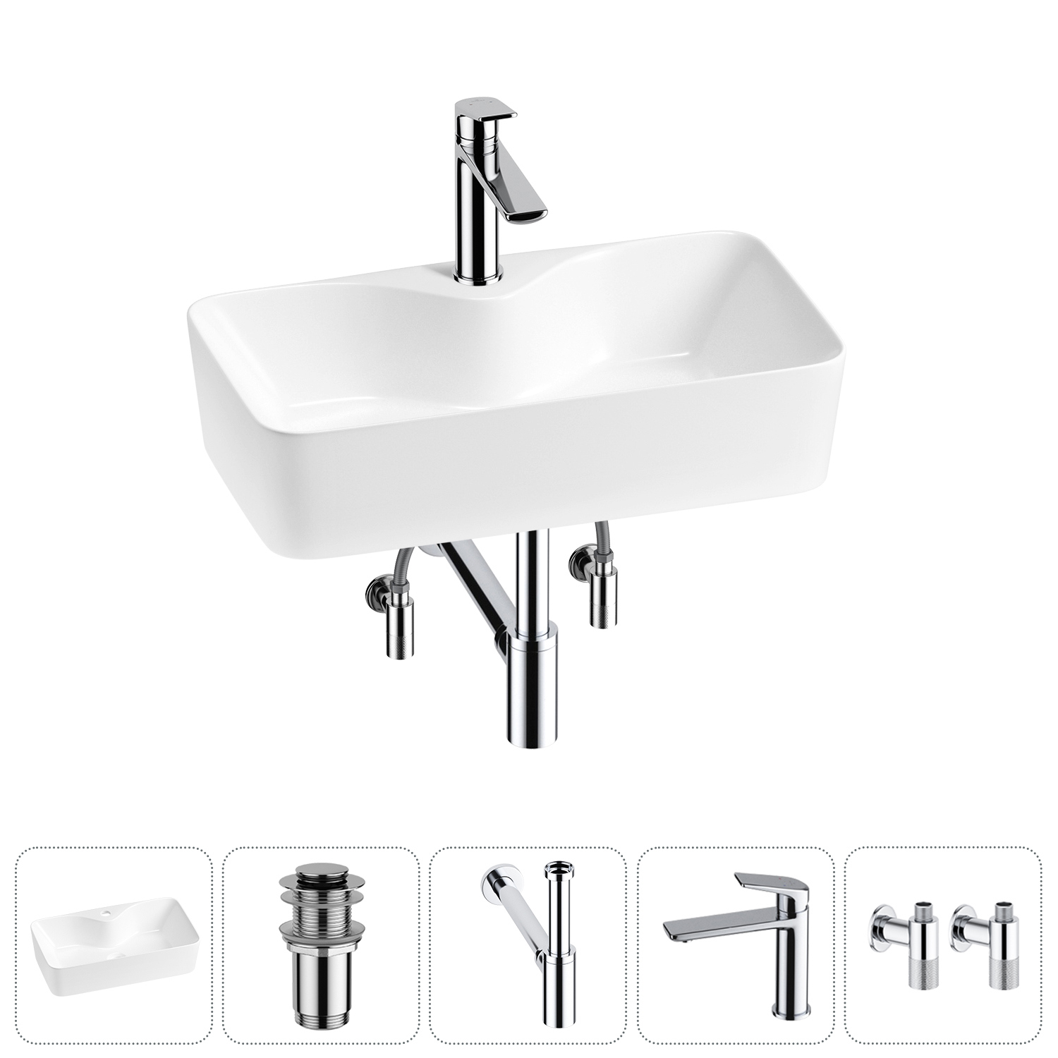 Изображение товара Раковина Lavinia Boho Bathroom Sink 54 см белая с комплектом монтажных элементов