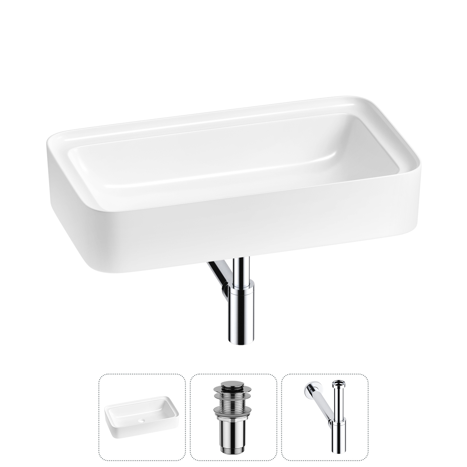 Изображение товара Раковина Lavinia Boho Bathroom Sink 75 см с глянцевым белым покрытием