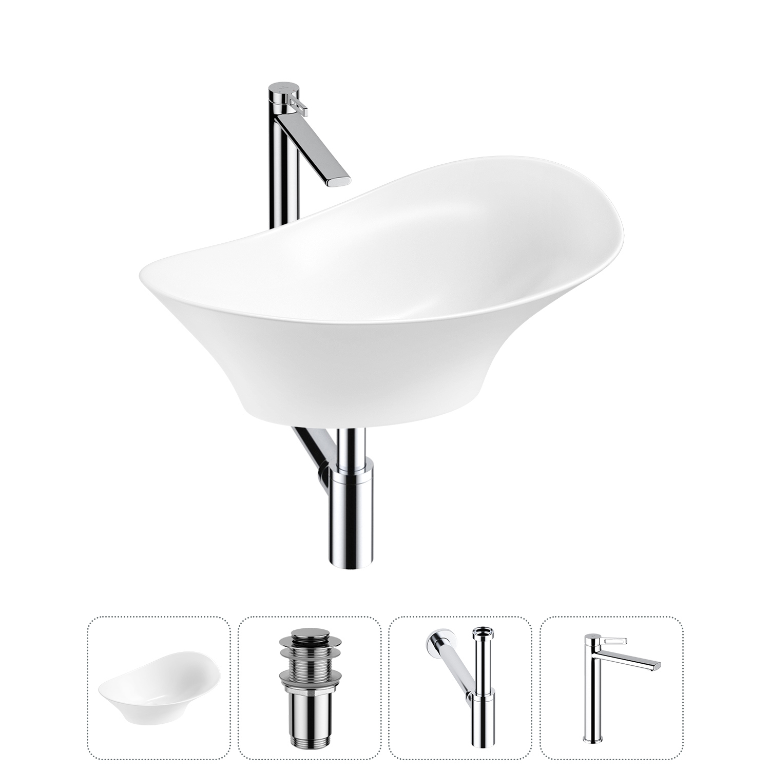 Изображение товара Раковина Lavinia Boho Bathroom Sink 56 см белая глянцевая с донным клапаном