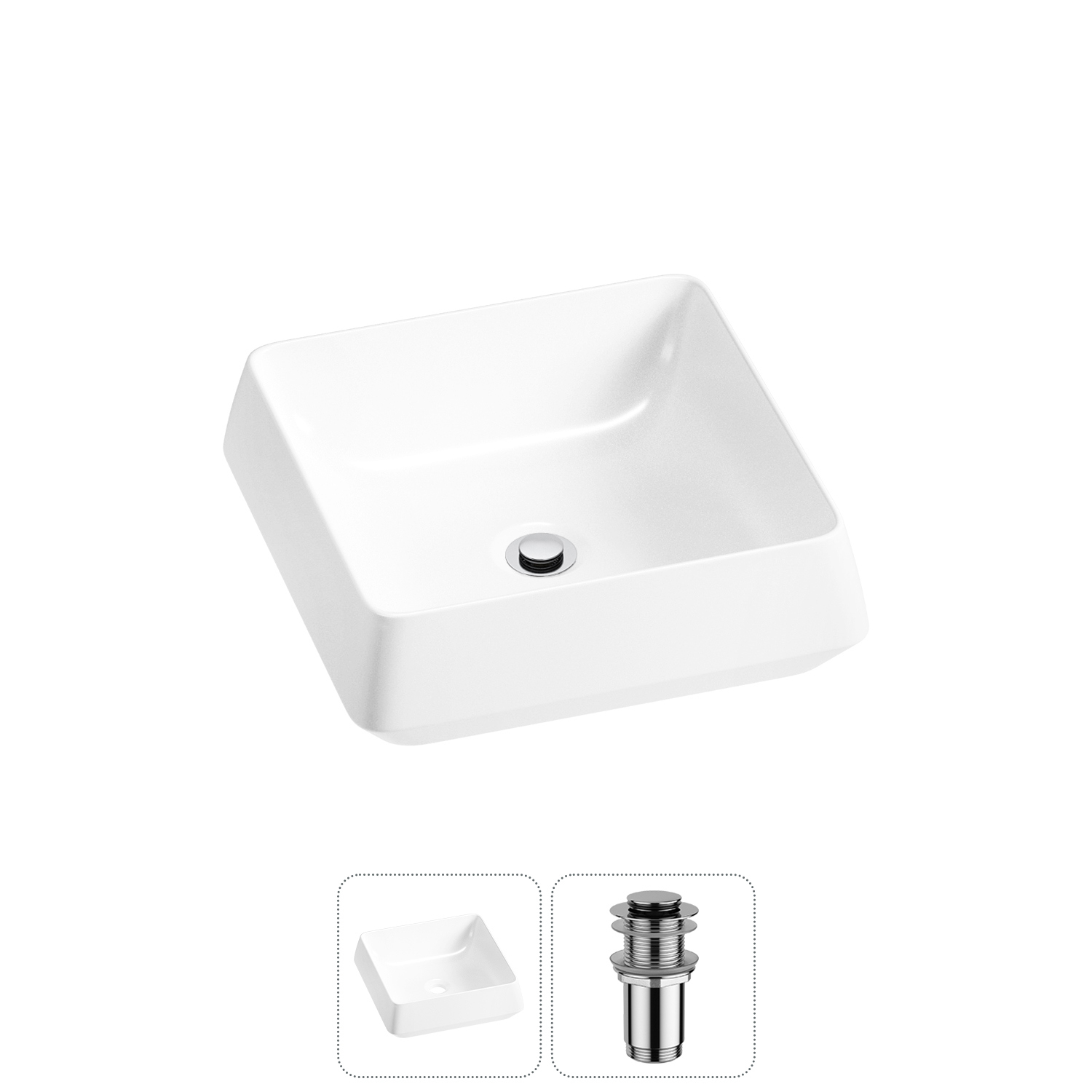 Изображение товара Раковина Lavinia boho bathroom sink 20215412R 38см с донным клапаном глянец Германия