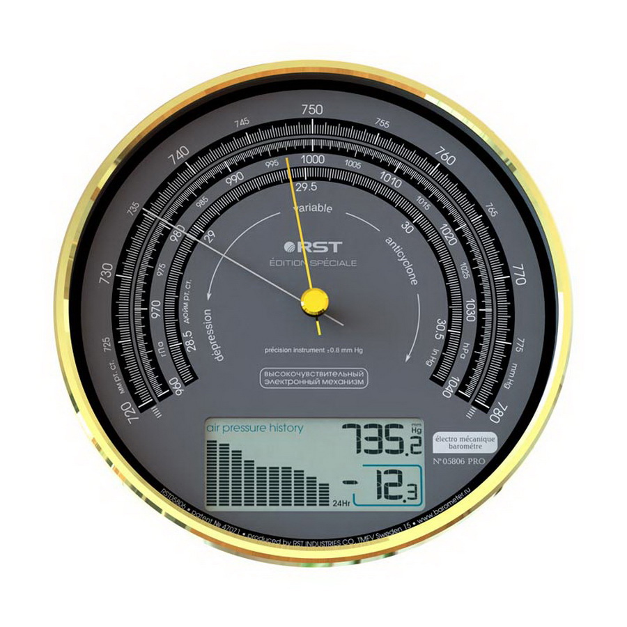 Изображение товара Барометр электромеханический RST №05806