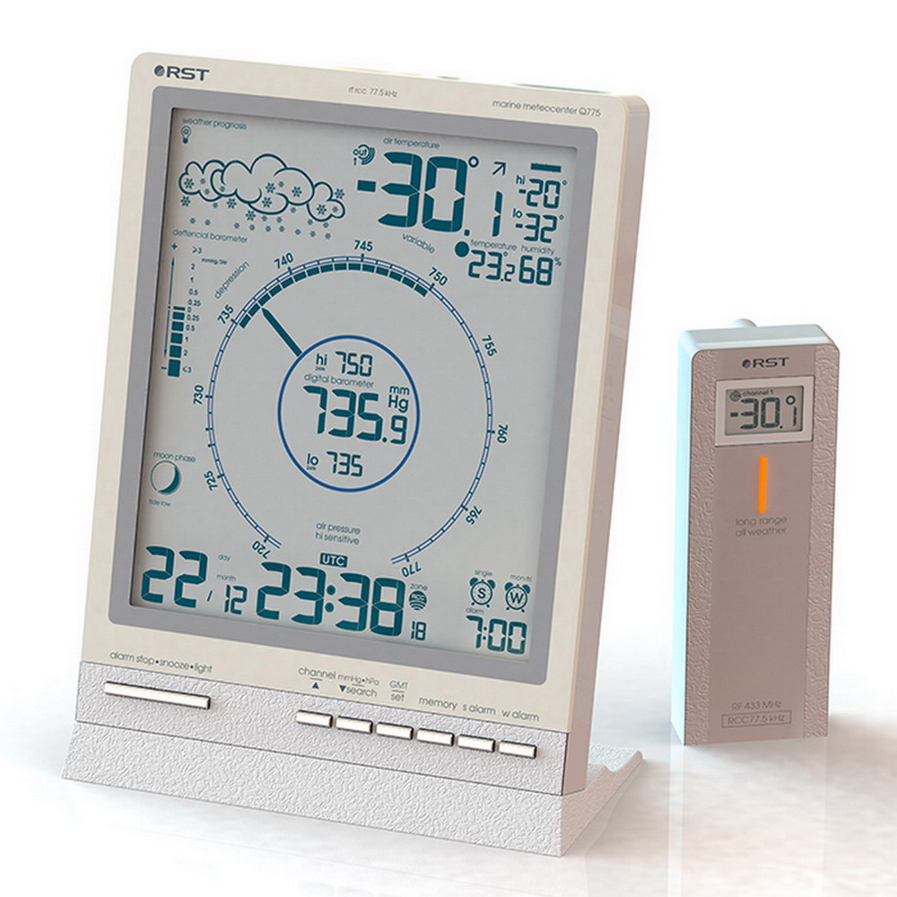Изображение товара Морская метеостанция RST Q775 с автоматическим прогнозом погоды и радиосинхронизацией