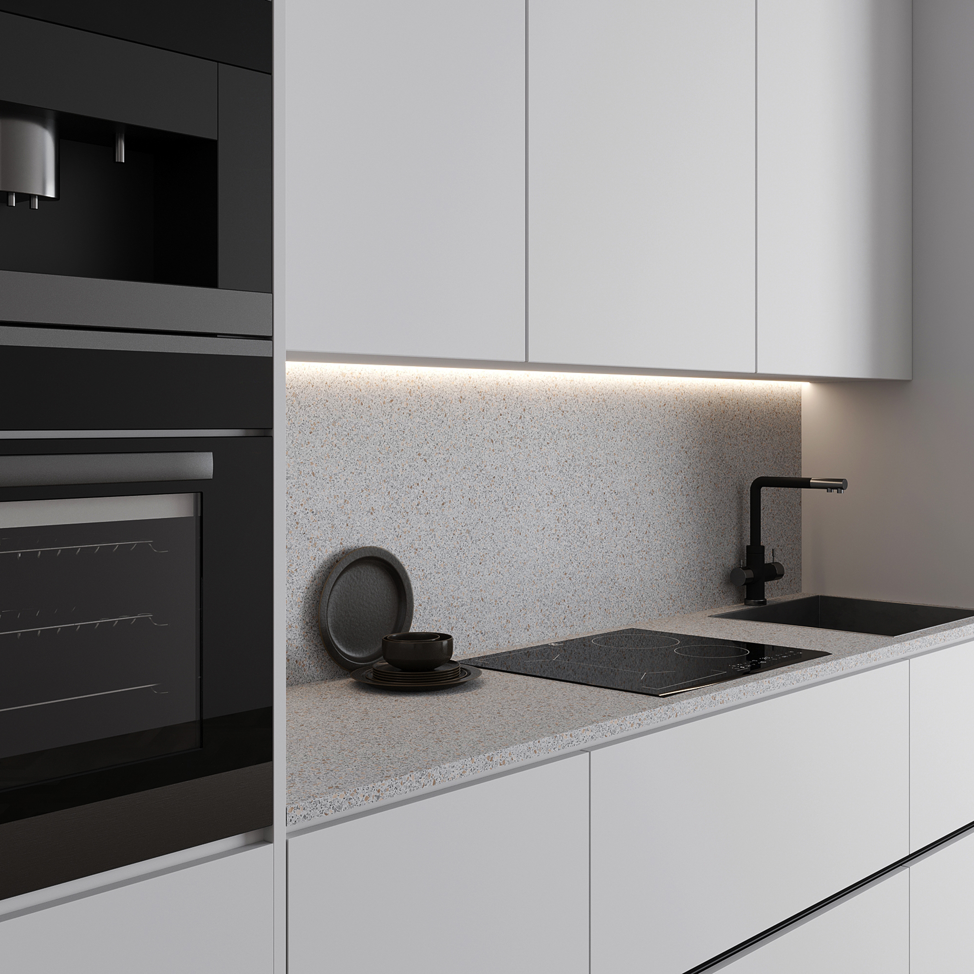 Изображение товара Кухонный комплект SLOTEX Ракушки 240x60 см, ДСП, влагостойкий, каплеотвод