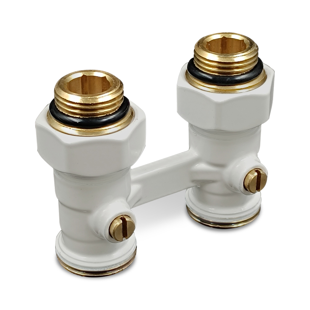 Изображение товара Узел нижнего подключения Н-образный прямой Primoclima Armature 3/4"х1/2" латунь белый