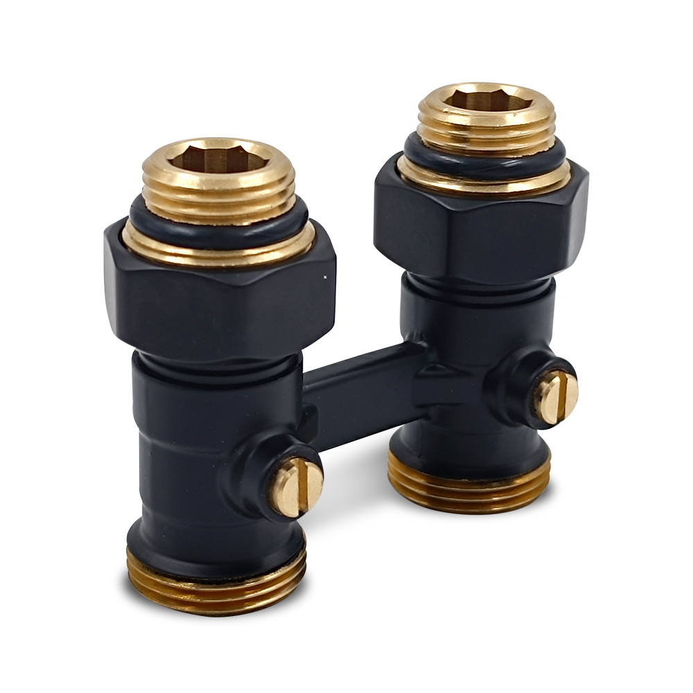 Изображение товара Узел нижнего подключения Н-образный прямой Primoclima Armature 1/2"x3/4" латунь черный матовый