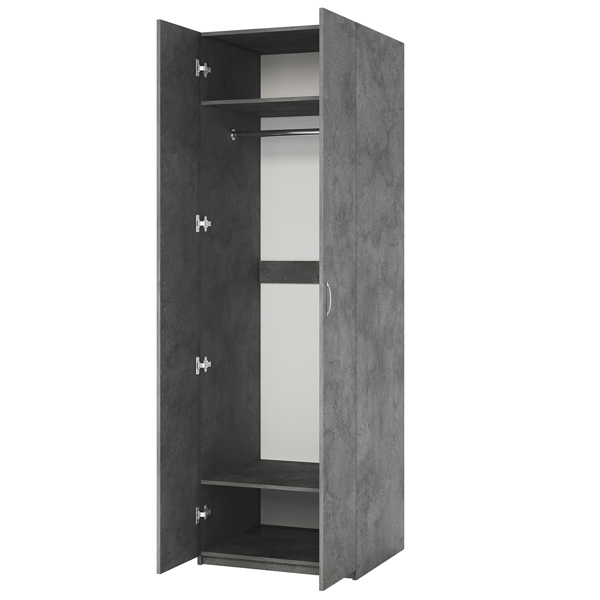 Изображение товара Шкаф распашной ДО-2 70x240x60 см серый ЛДСП современный мебельный шкаф