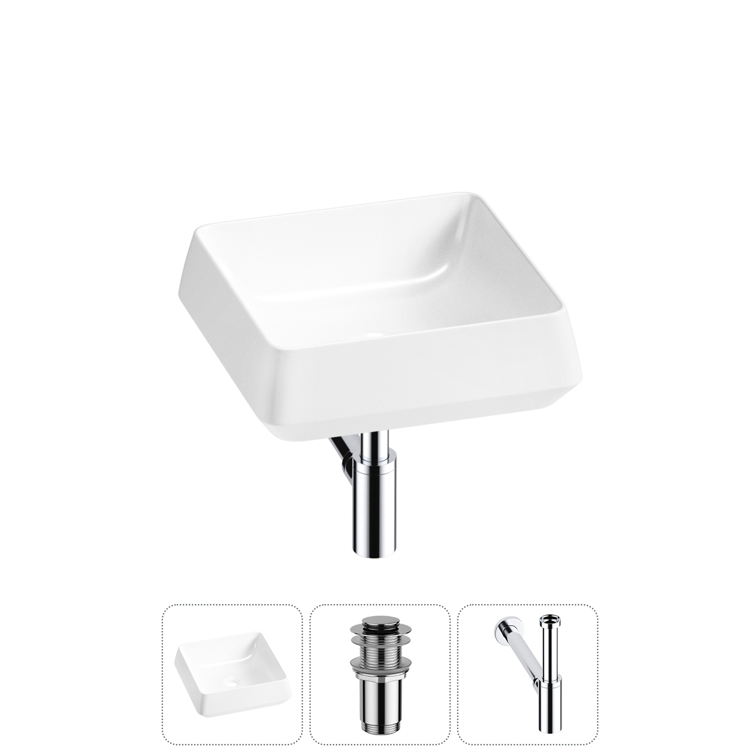 Изображение товара Раковина Lavinia Boho Bathroom Sink 38см белая с донным клапаном и сифоном