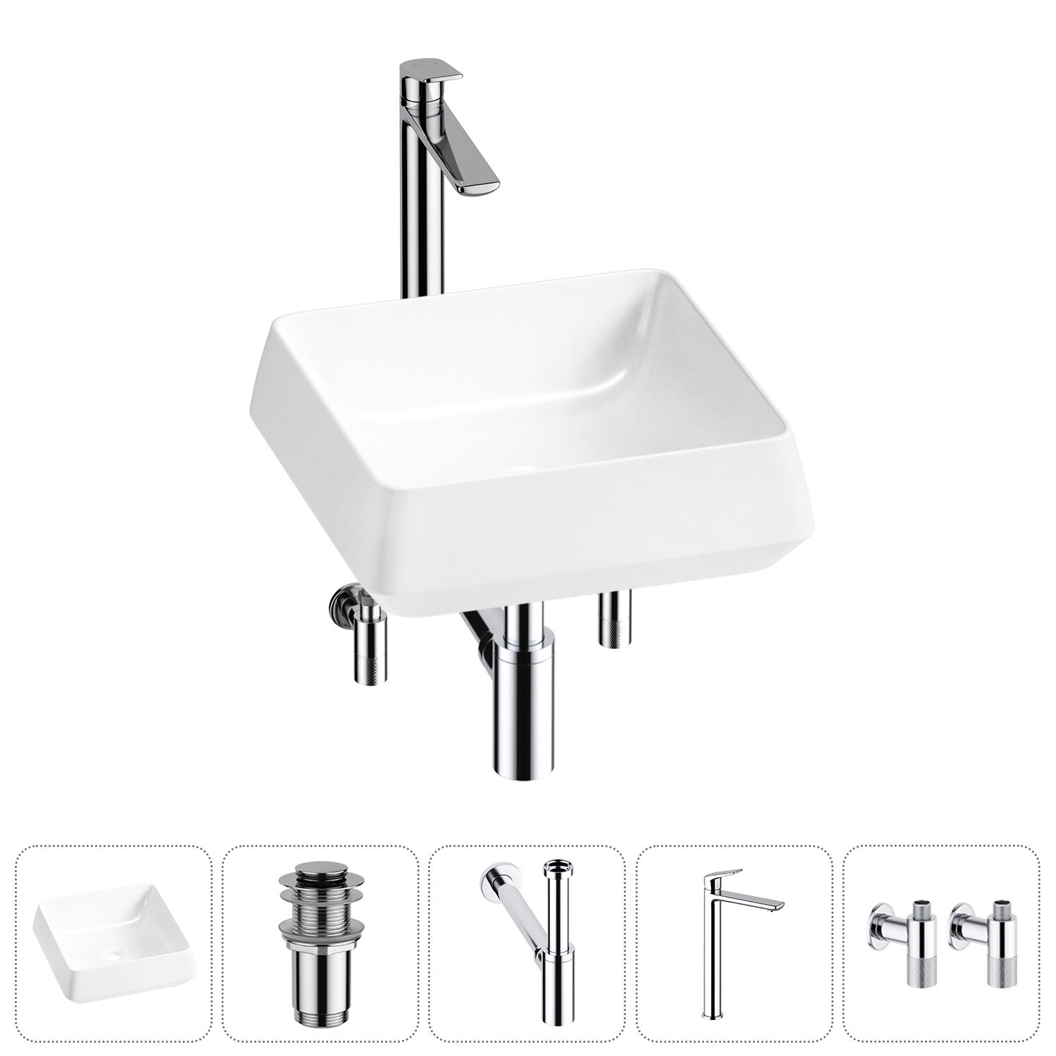 Изображение товара Раковина Lavinia Boho Bathroom Sink 20215424R 38см белая комплект для быстрой установки