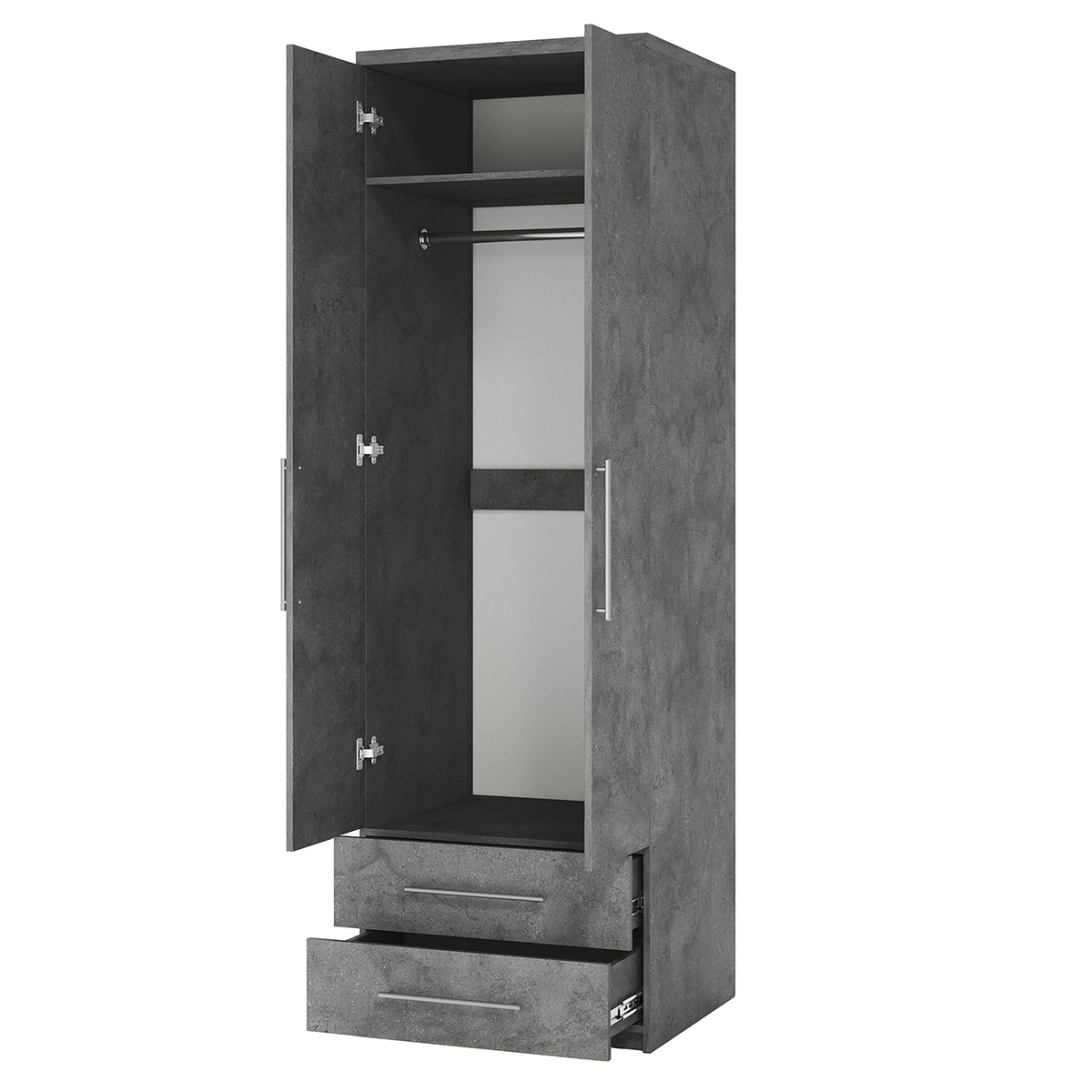 Изображение товара Шкаф распашной Мелодия МШЯ-21 серый 80x220х60 см для спальни и прихожей