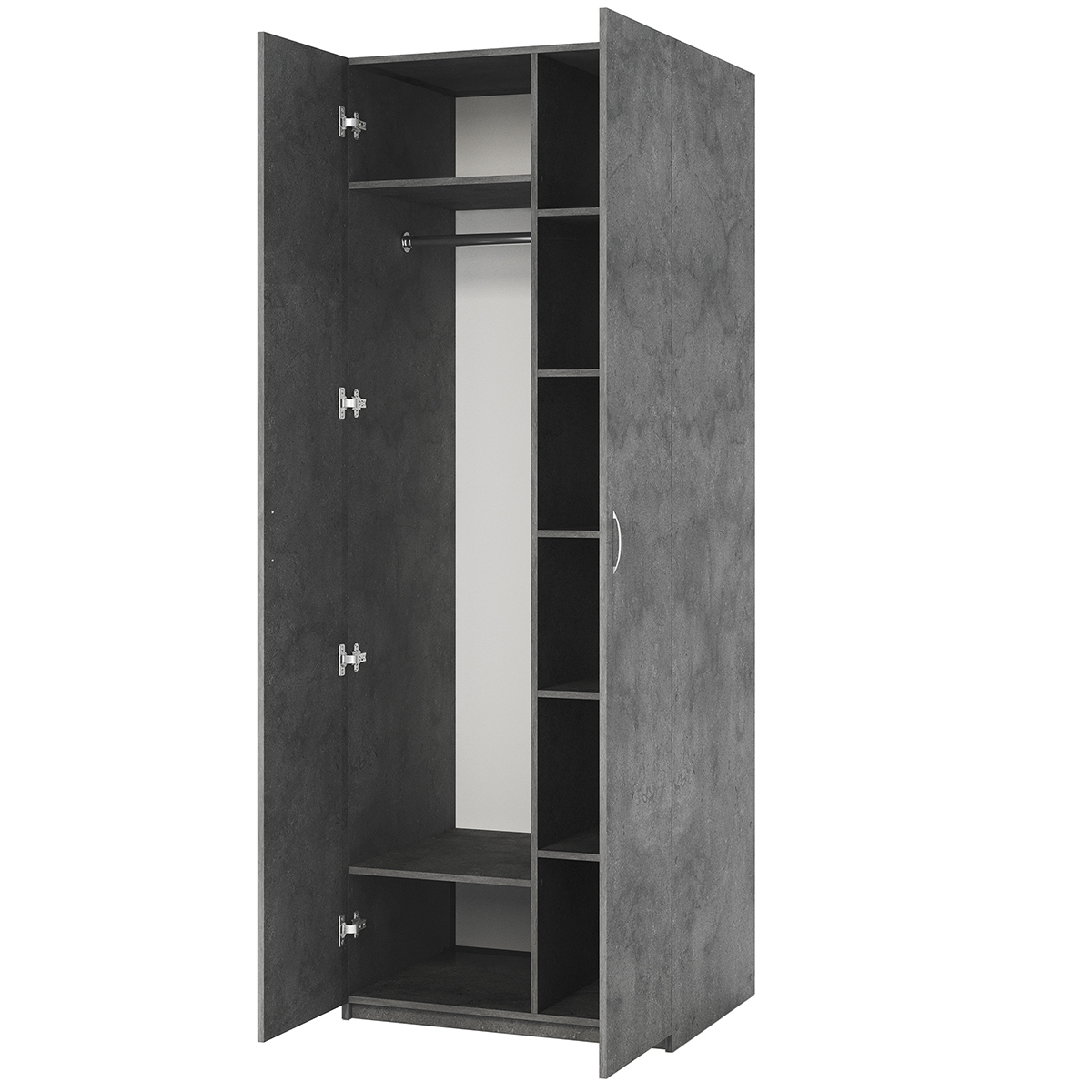 Изображение товара Шкаф распашной Шарм-дизайн ДОК-2 80x240x60 см серый ламинированный