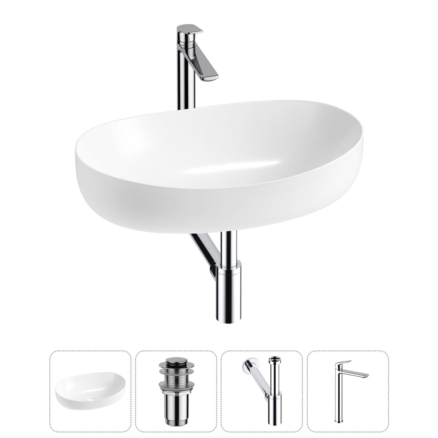 Изображение товара Раковина Lavinia boho bathroom sink 20215516R 63см белая с комплектом