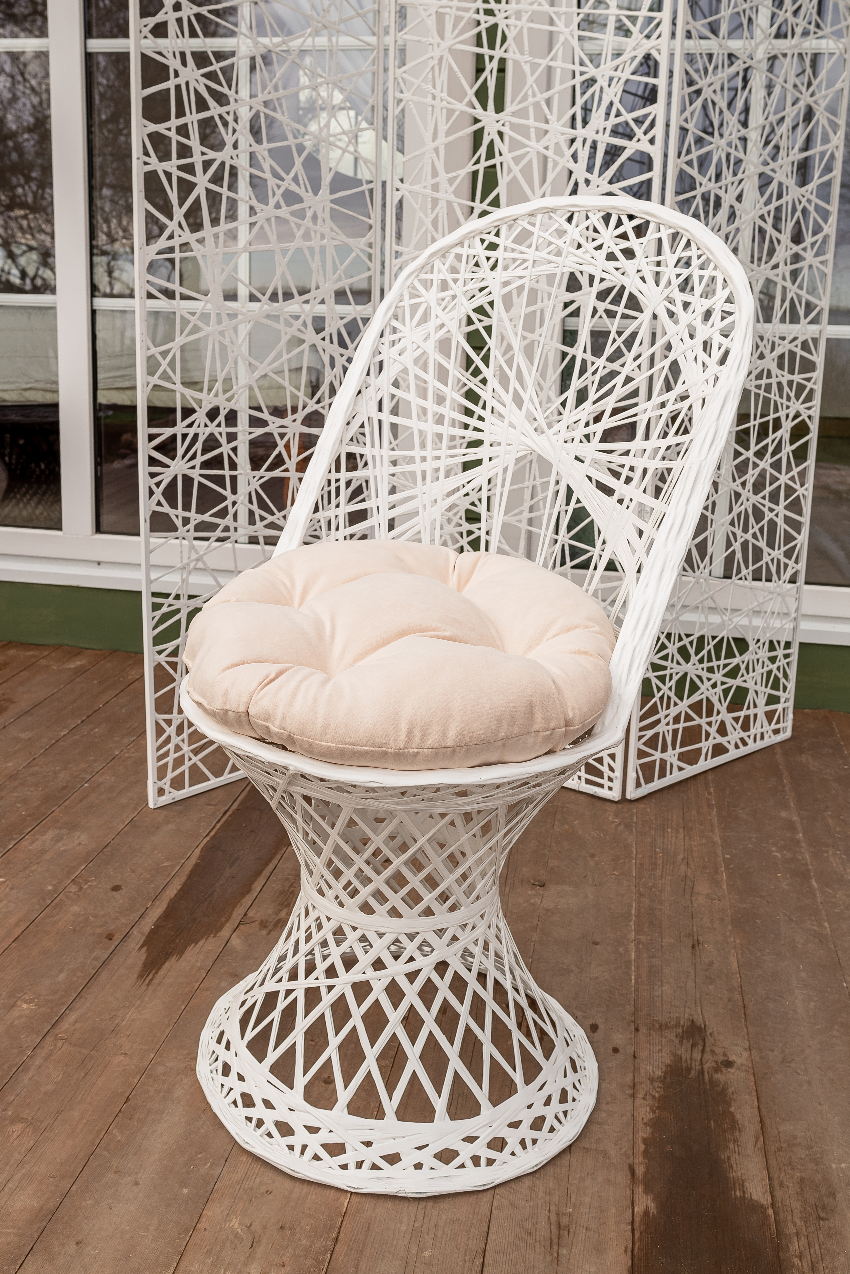 Изображение товара Садовое кресло Ajurio КП_01-10 Provance белое с подушкой