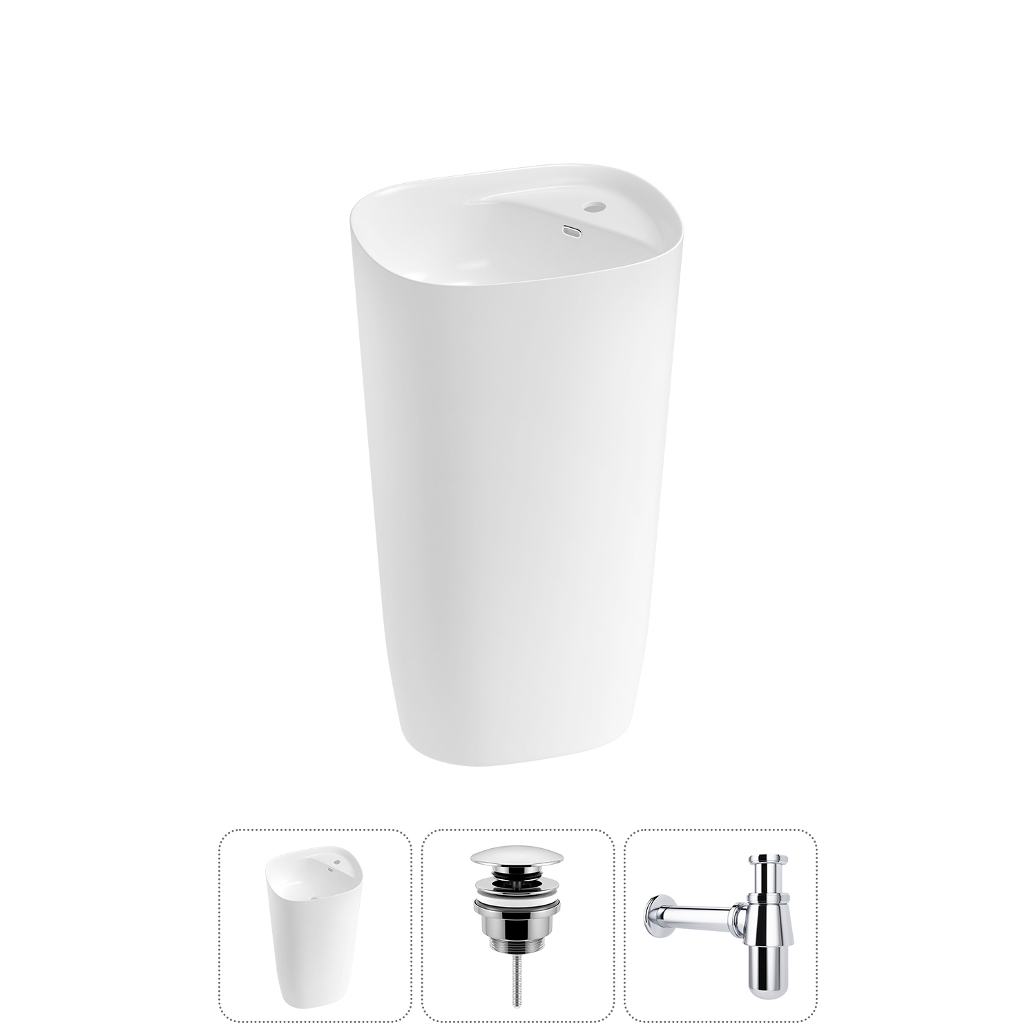 Изображение товара Раковина Lavinia boho bathroom sink 20215528R 50см цвет раковина 3 в 1: донный клапан, сифон