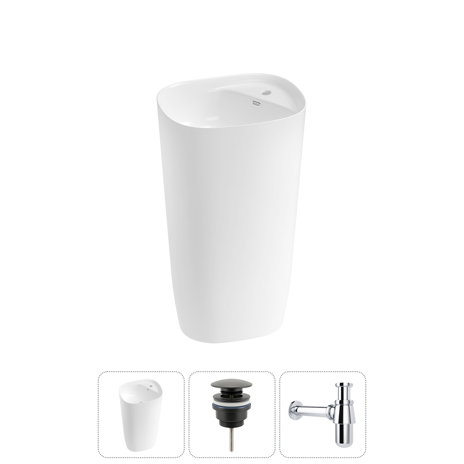 Изображение товара Раковина Lavinia boho bathroom sink 50 см белая с донным клапаном и сифоном