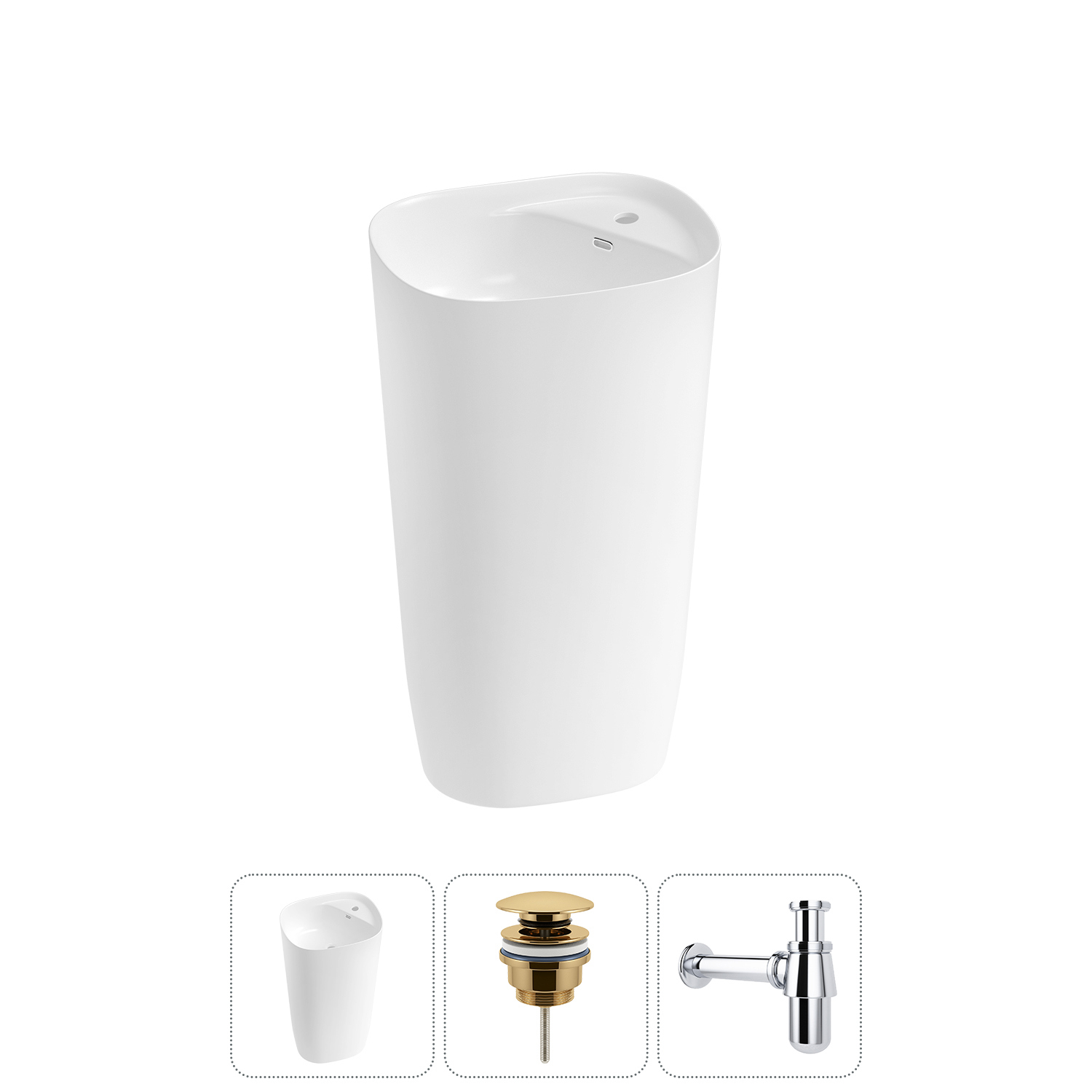 Изображение товара Раковина Lavinia boho bathroom sink 20215530R 50см цвет раковина 3 в 1: донный клапан, сифон