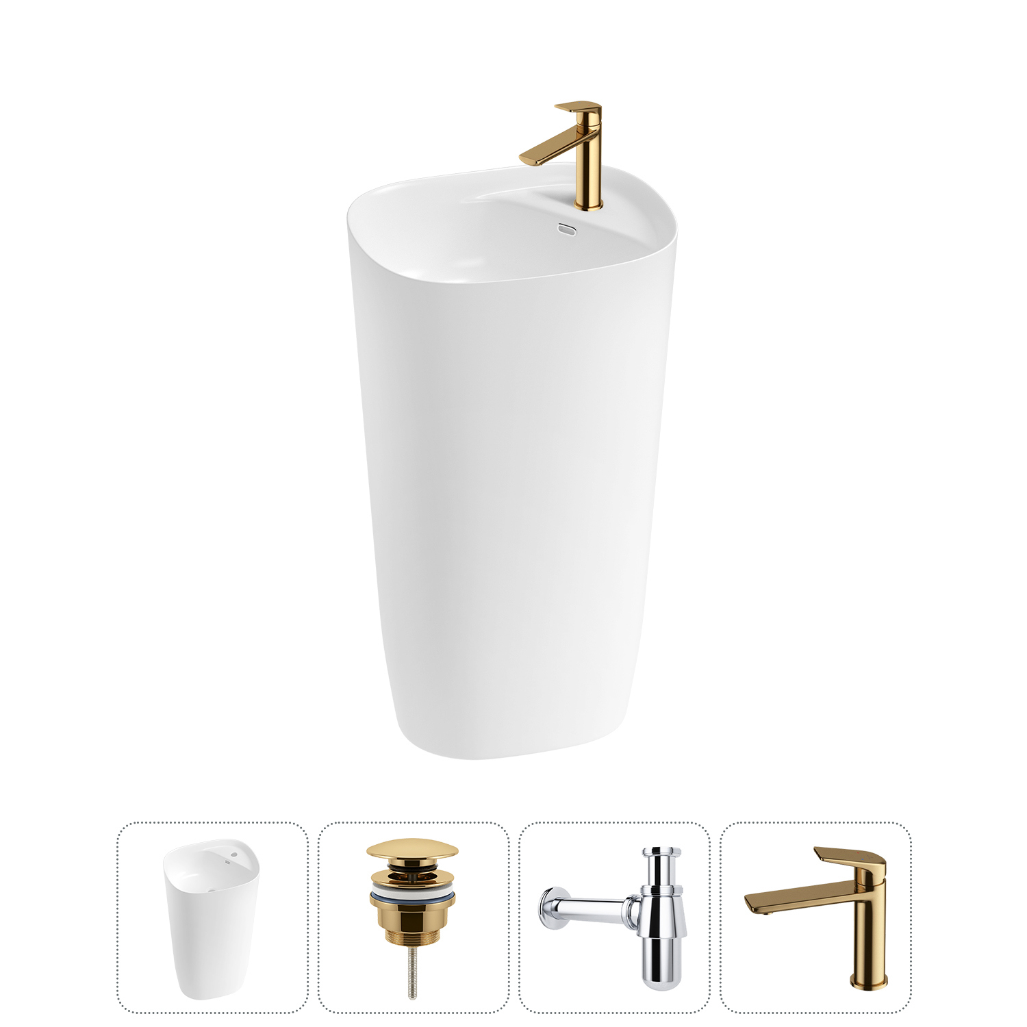 Изображение товара Раковина Lavinia boho bathroom sink 20215534R 50см с донным клапаном сифоном и смесителем